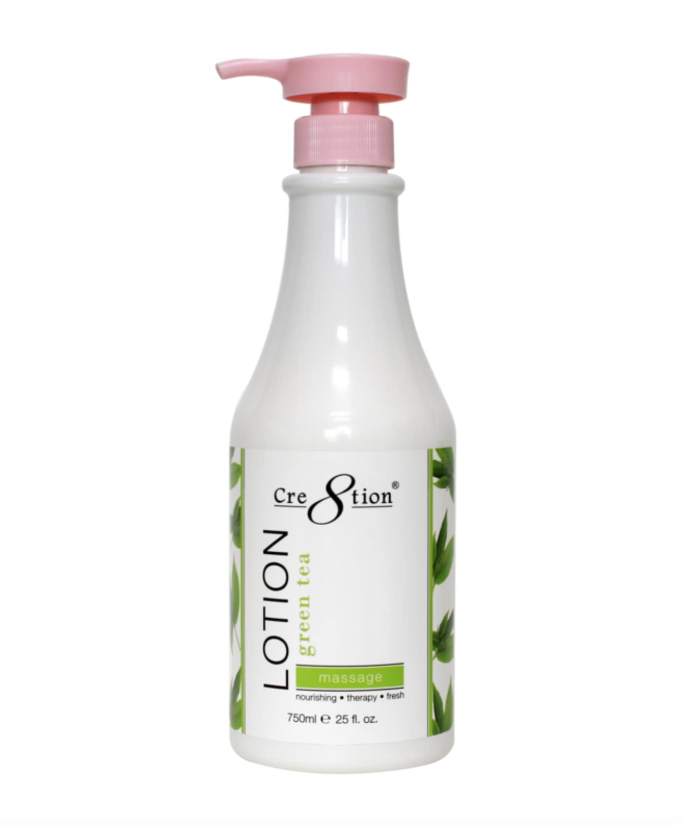 Cre8tion Spa Hand & Body Lotion - Nourishing Green Tea Moisturizer for Dry & Flaky Skin - 750ml / 25 fl oz - Hydrating Lotion for Daily Skincare Routine & Spa-Like Relaxation at Home