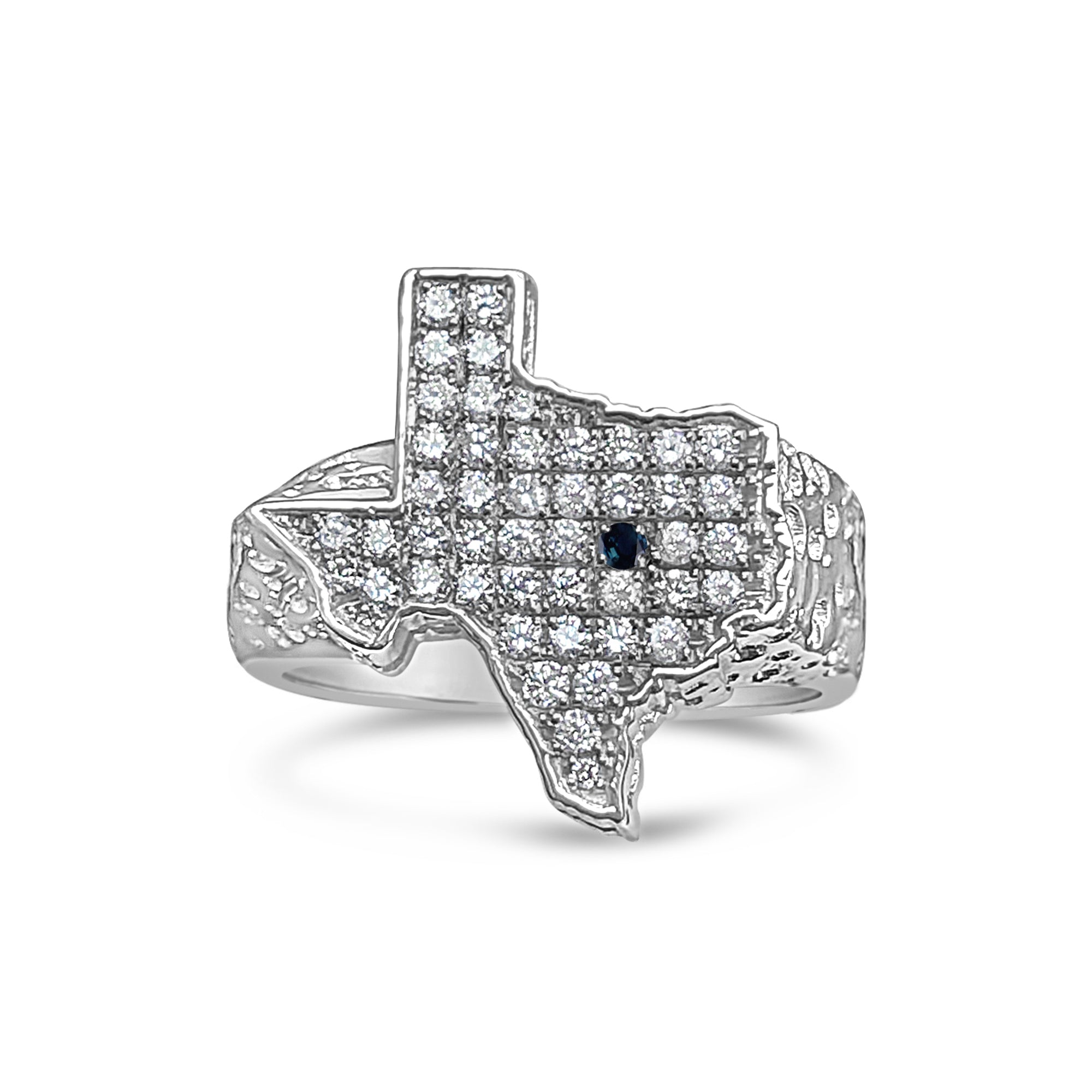 Texas Shaped Diamond Nugget Ring - 14K Gold or Sterling Silver Texas Jewelry for Women - Perfect for Western Style, Cowgirl Fashion & Lone Star State Pride Gifts