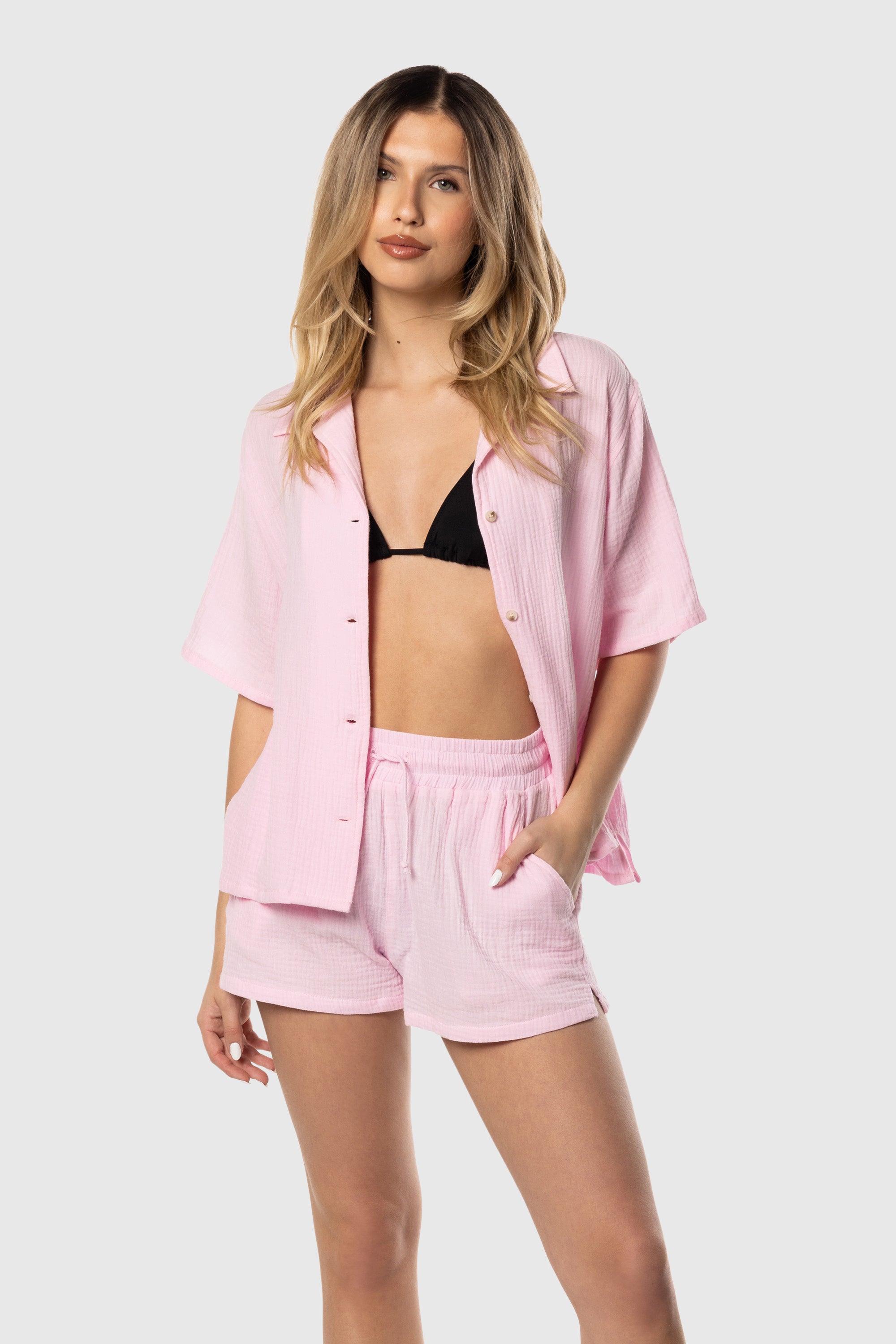 Soft Pink Breeze Set - Women's Loungewear Pajama Set with Comfortable Fabric - Perfect for Relaxing at Home, Spa Days & Cozy Evenings
