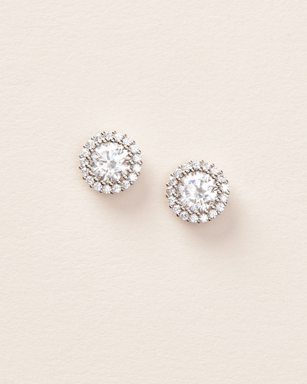 Circle CZ Stud Earrings for Women - Sparkling Cubic Zirconia Studs for Everyday Wear & Special Occasions