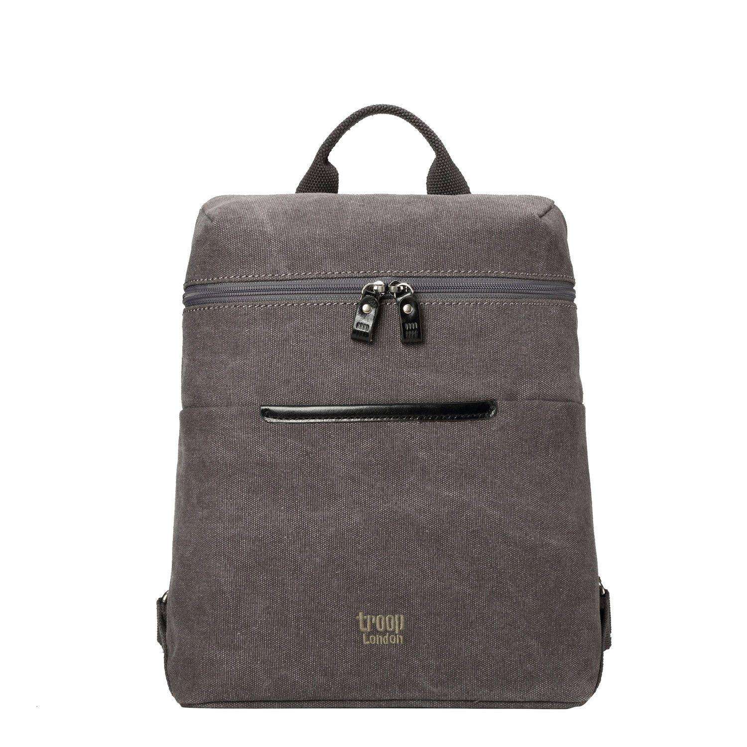 TRP0508 Troop London Classic Small Canvas Backpack - Stylish & Durable Daypack for School, Travel & Everyday Use