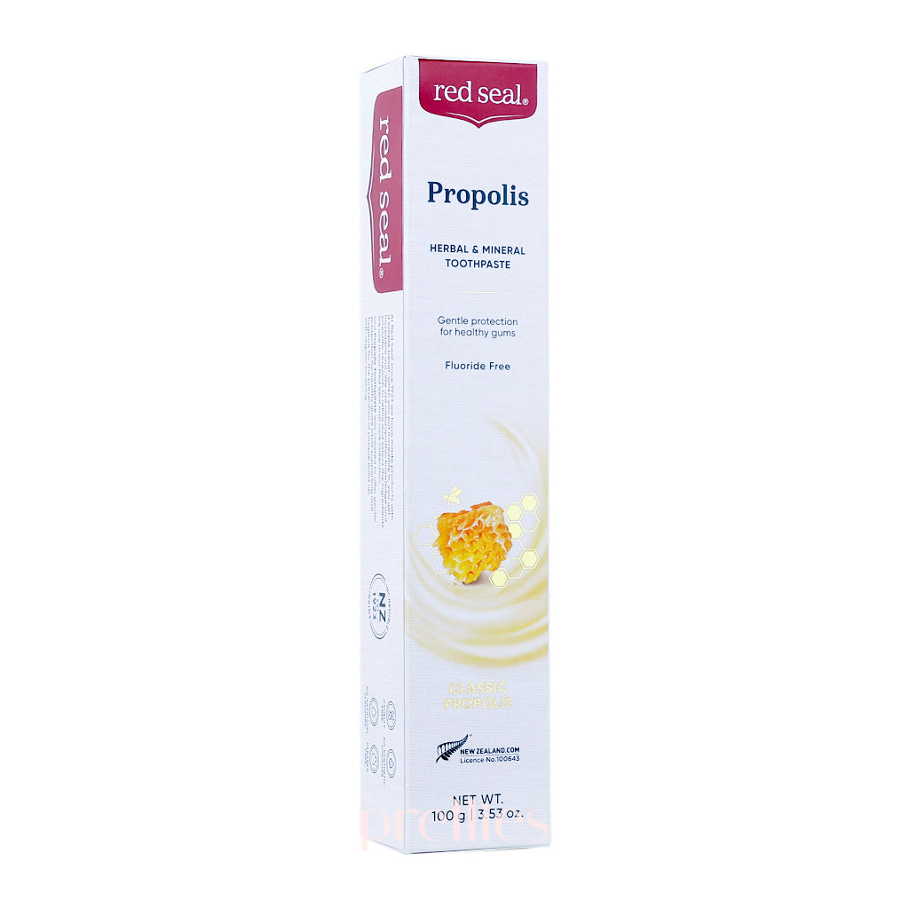 Red Seal Propolis Natural Toothpaste 100g - Herbal & Fluoride-Free for Sensitive Teeth & Gum Care - Ideal for Daily Oral Hygiene & Fresh Breath