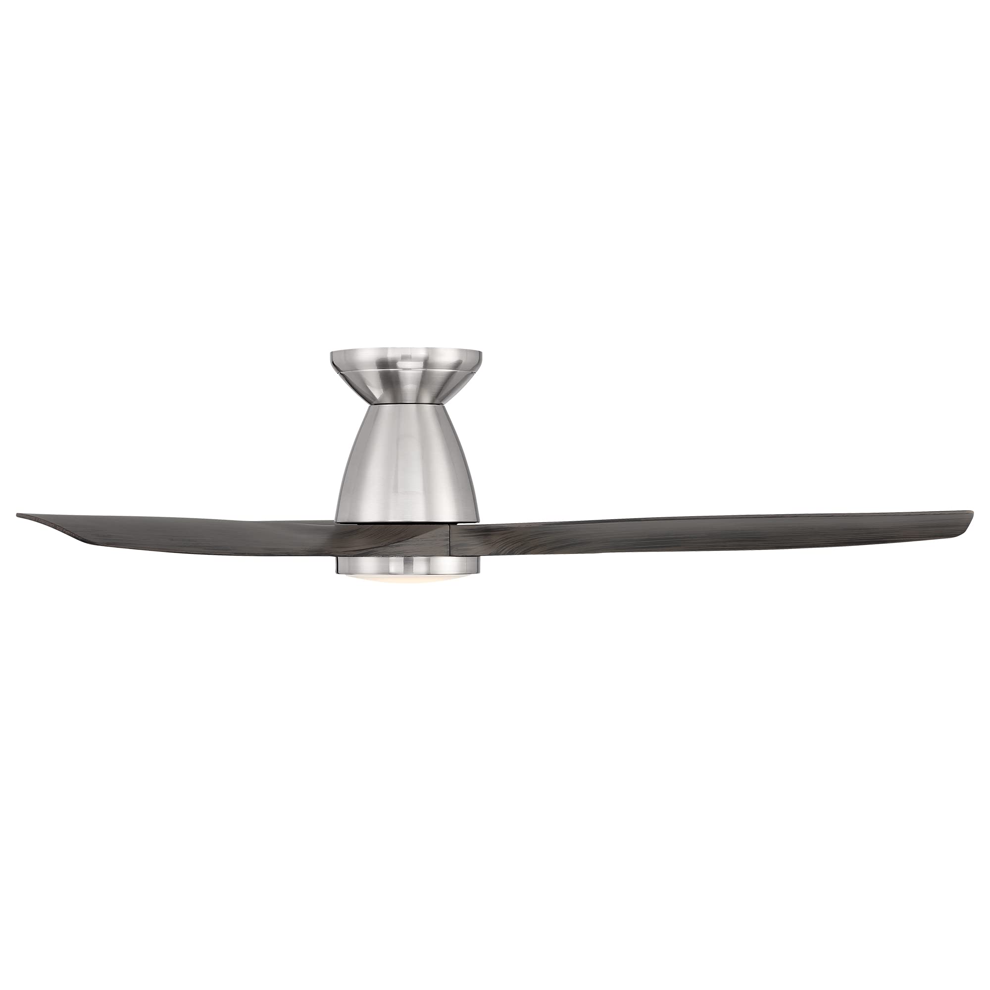 Skylark Smart 54in 3-Blade Flush Mount Ceiling Fan with Adjustable CCT LED Light Kit & Remote Control, Brushed Nickel/Ebony, Works with Alexa, iOS, Android App - Perfect for Living Rooms, Bedrooms, and Outdoor Spaces
