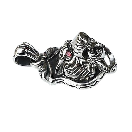 925 Sterling Silver Red Eyes Tiger Pendant Necklace - Handcrafted Jewelry for Men & Women - Perfect for Gifts, Parties, and Fashion Statements