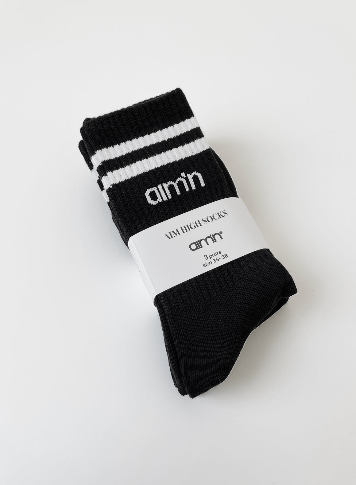 Black Aim High Socks 3 Pack - Comfortable Athletic Socks for Running, Basketball & Workout - Breathable Cushioned Sports Socks for Men & Women