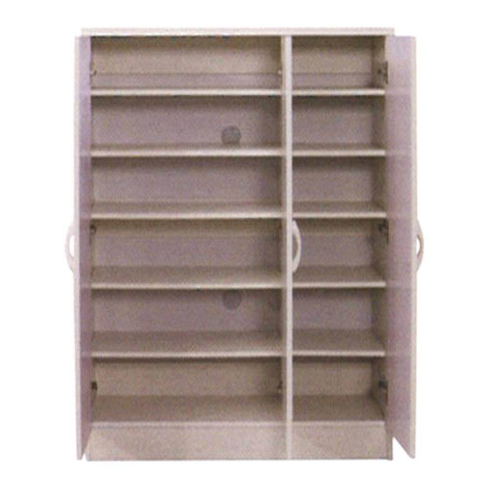 Iota White 3-Door Shoe Cabinet - Organize & Store Shoes, Boots & Accessories - Perfect for Entryway, Closet & Mudroom Storage