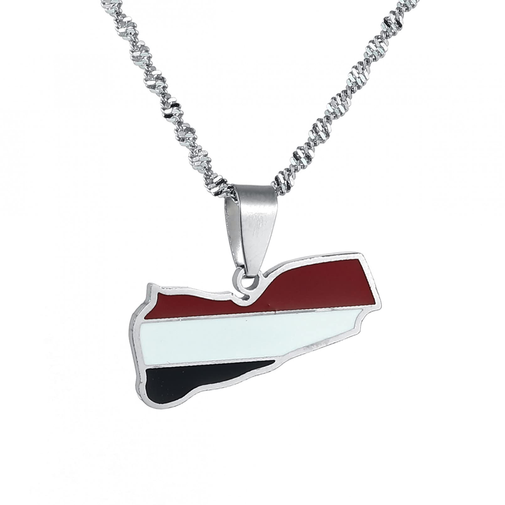 Yemen Map Pendant Necklace - Unisex Jewelry for Women & Men, Yemeni Flag Charm Gift for Travel Lovers & Cultural Enthusiasts | Perfect for Holidays, Anniversaries & Cultural Celebrations