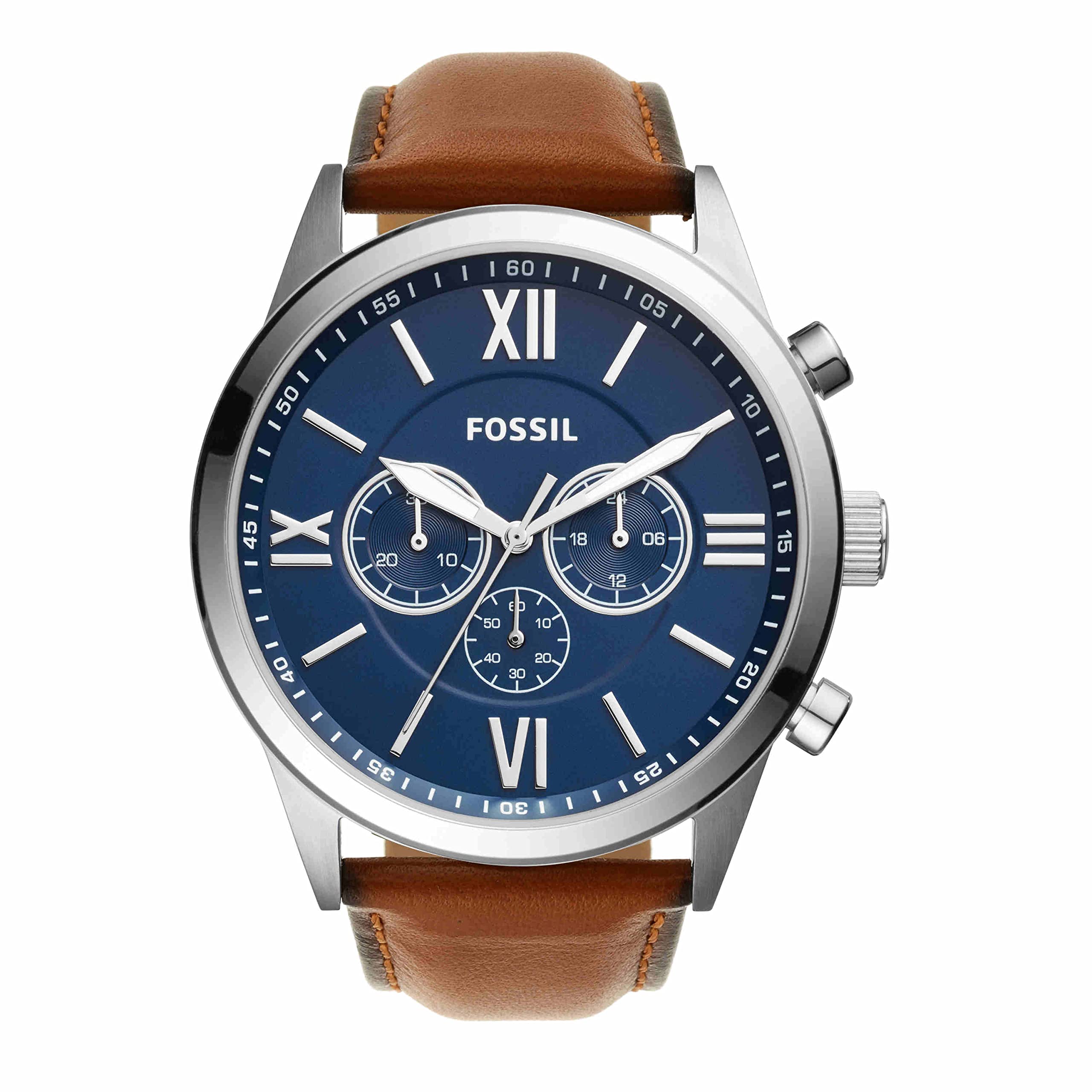 Flynn Chronograph Brown Leather Watch for Men - Waterproof Analog Quartz Wristwatch with Date Display - Perfect for Business, Casual & Formal Occasions