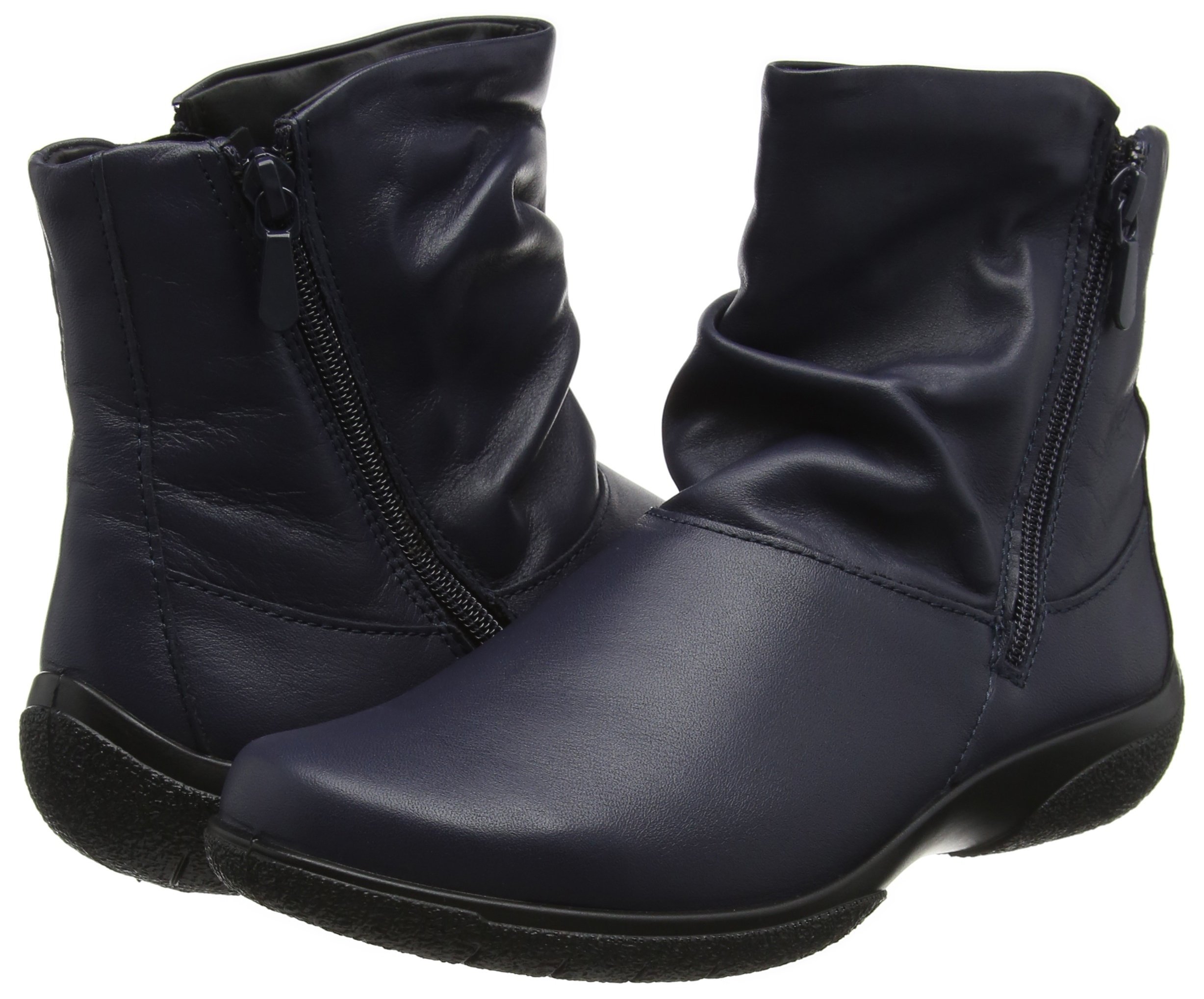 Hotter Women's Whisper Slouch Boots - Comfortable Ankle Boots for Women, Soft Leather Casual Booties with Side Zipper - Perfect for Fall, Winter & Everyday Wear