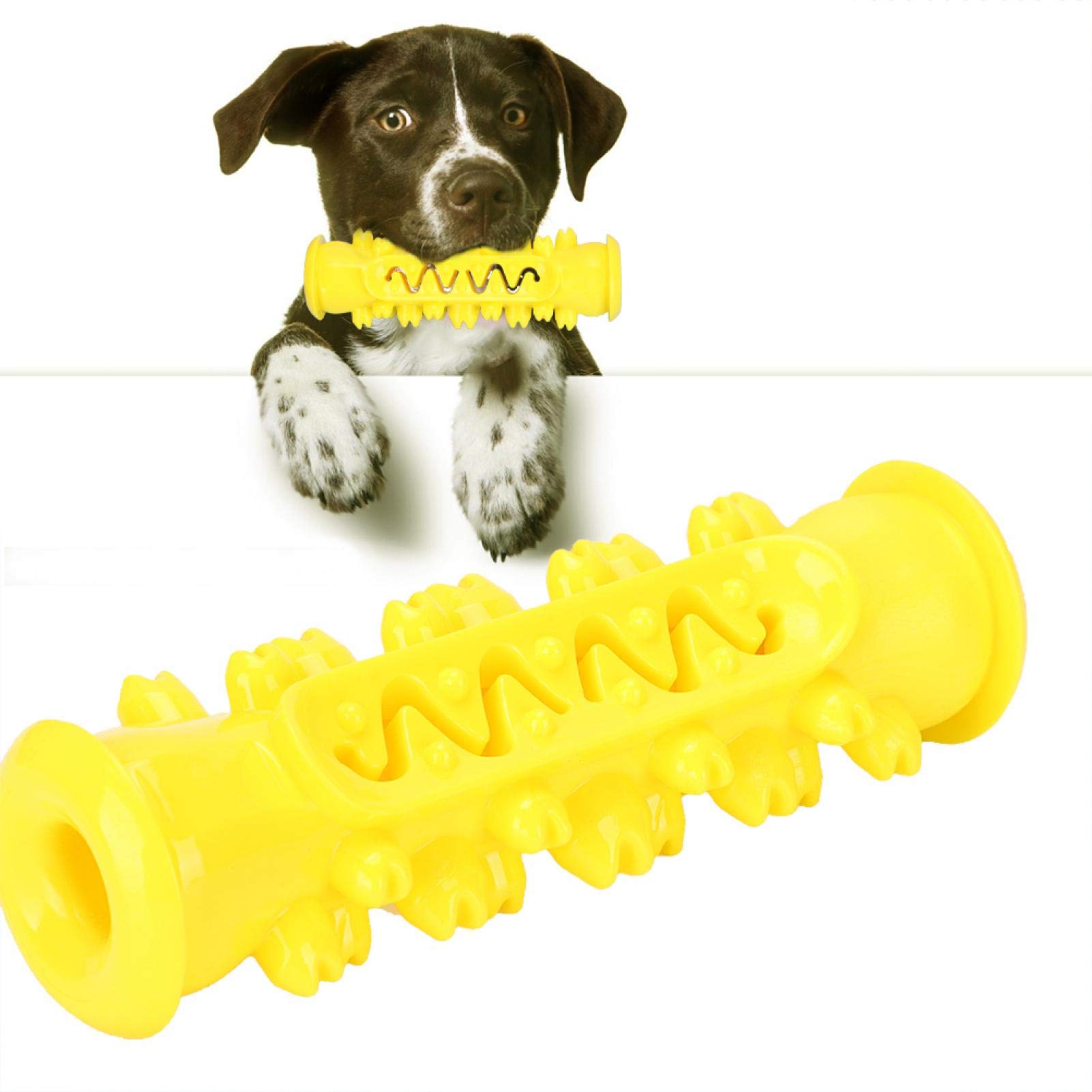 **Jeanoko Interactive Dog Puzzle Toy - Chew-Resistant Training & Teeth Cleaning Chew Toy for Small & Large Dogs - Fun Biting & Molar Stimulation (Yellow) - Perfect for Indoor Play & Dental Health**