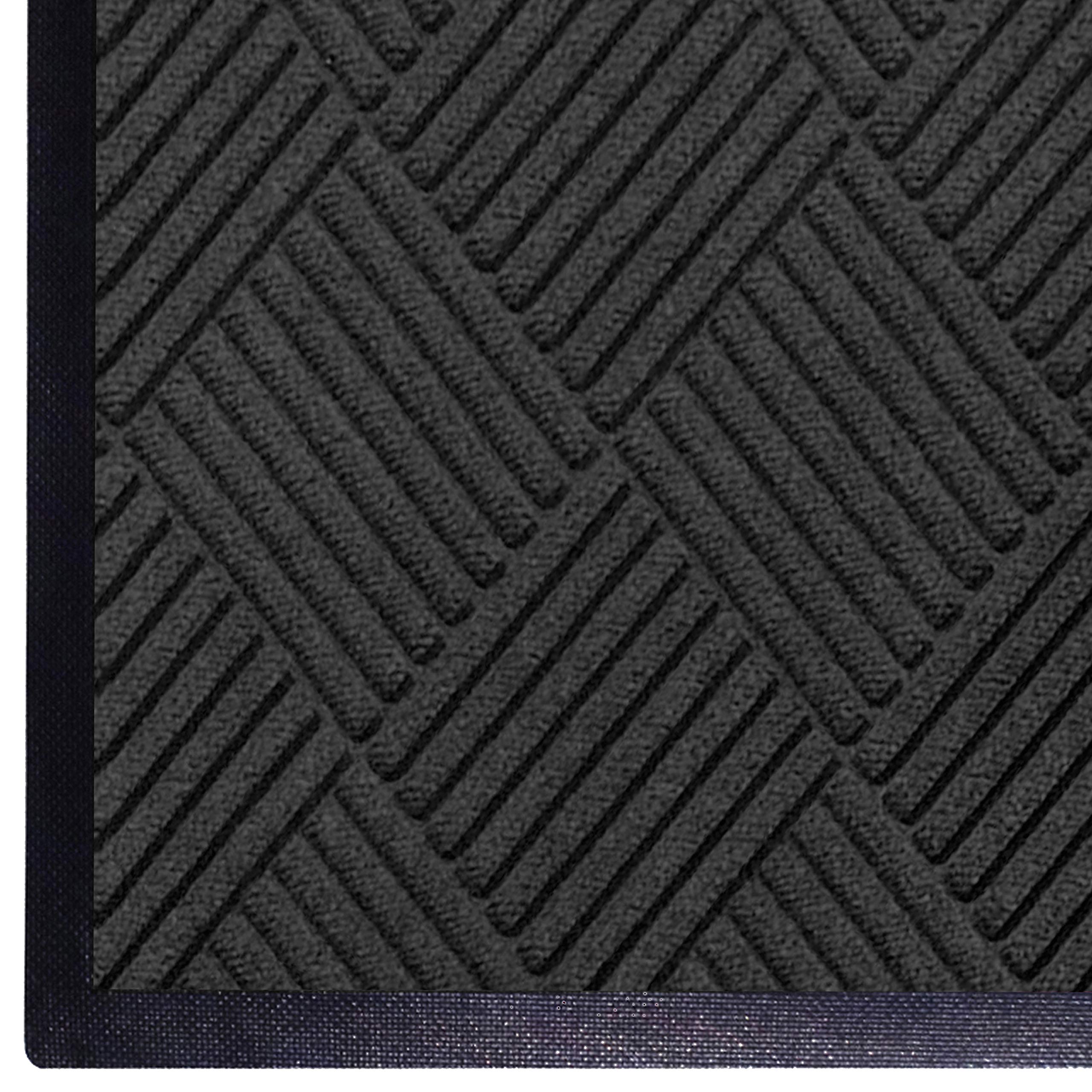 Premium M+A Matting WaterHog Diamond Commercial-Grade Doormat - Heavy Duty Indoor/Outdoor Entrance Mat with Rubber Border, Quick Drying & Stain Resistant - Charcoal 3'x6' - Perfect for High Traffic Areas, Offices, Schools, and Home Entryways