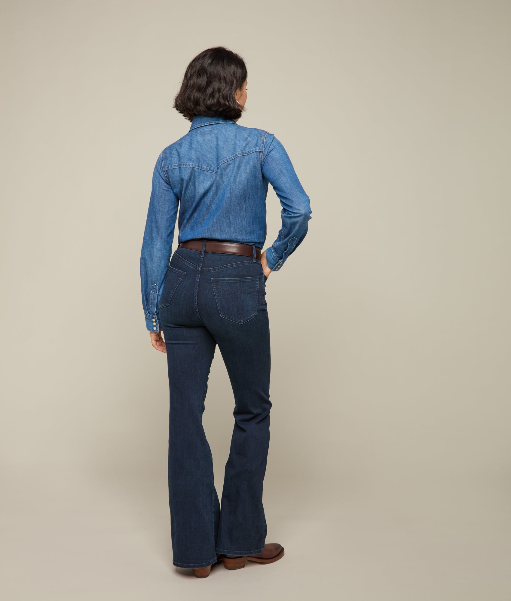 Hadley High Waist Flare Jeans for Women - Vintage Blue Denim Pants with Stretch Comfort | Perfect for Casual Wear, Date Nights & 70s Retro Outfits