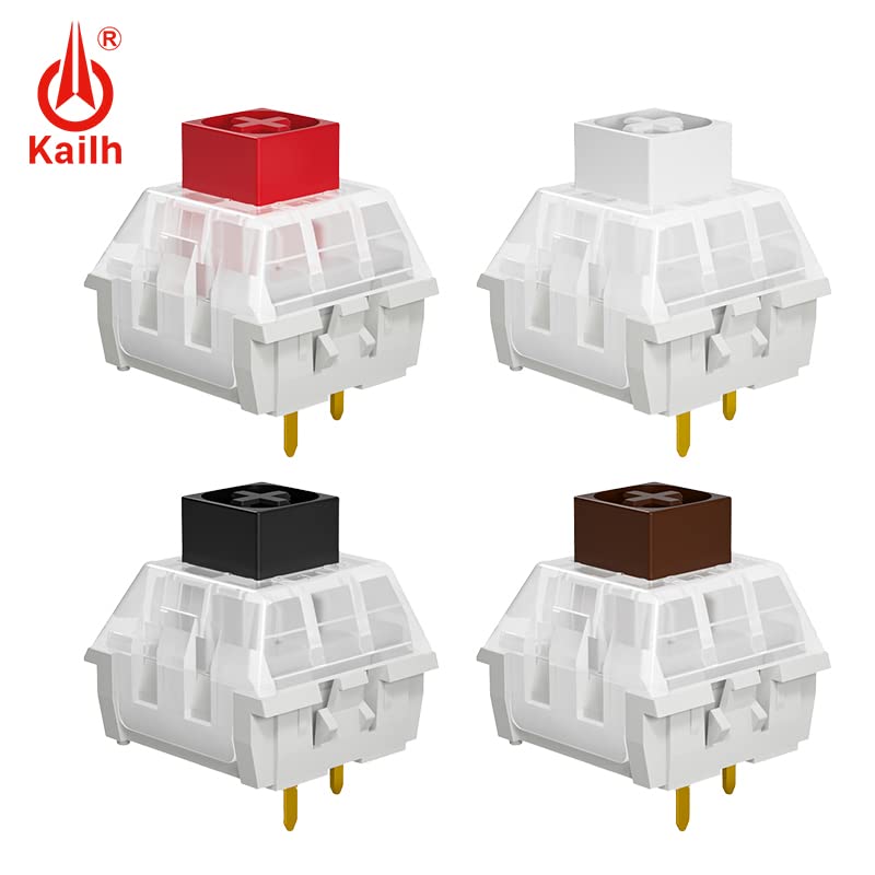 Box White 3-Pin Mechanical Keyboard Switches - Clicky Tactile Gaming Switches for Mechanical Keyboards | Perfect for Gaming, Typing & Office Work