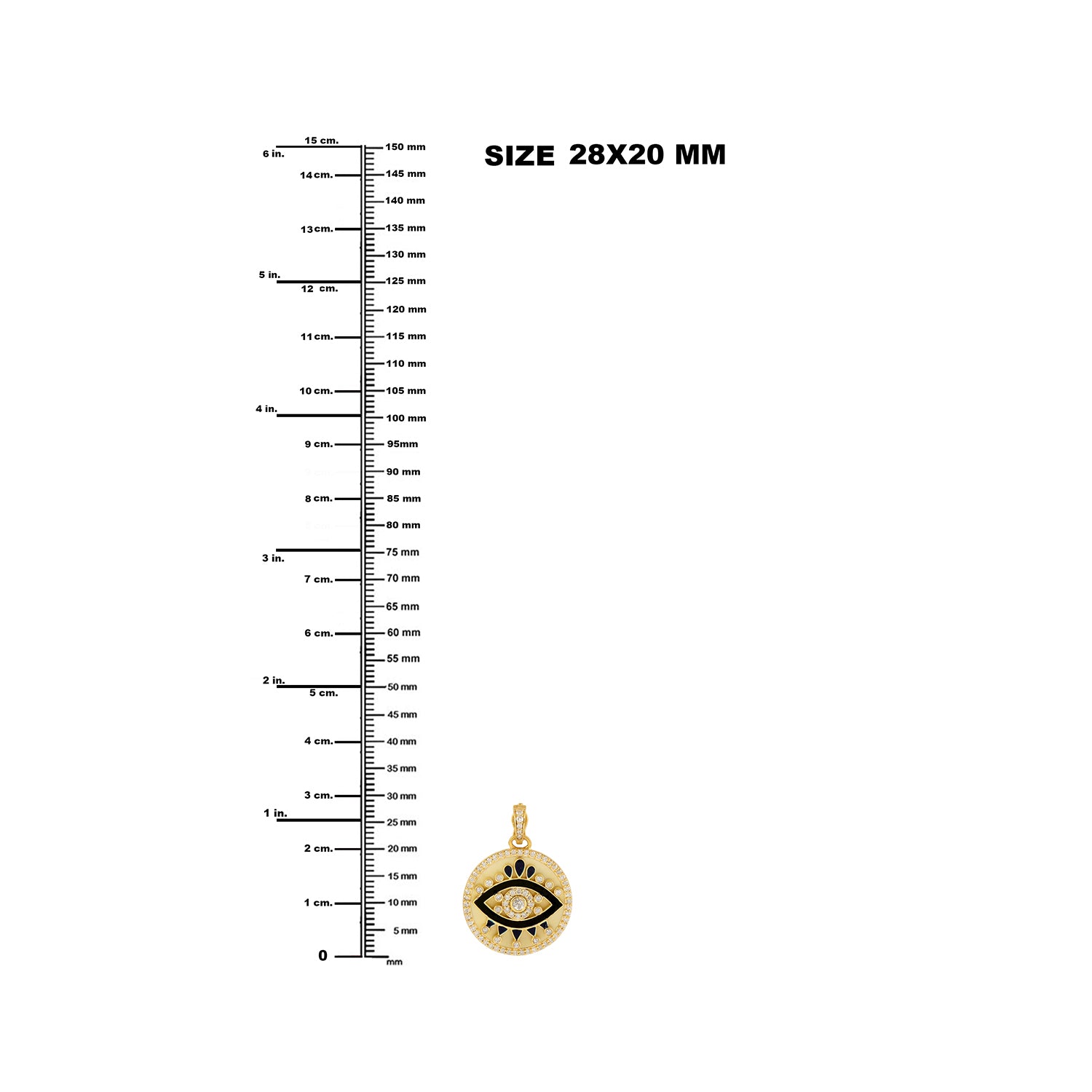 14K Yellow Gold Enamel Pave Diamond Evil Eye Pendant Necklace - Elegant Protection Jewelry for Women, Perfect Gift for Birthday, Anniversary & Everyday Wear