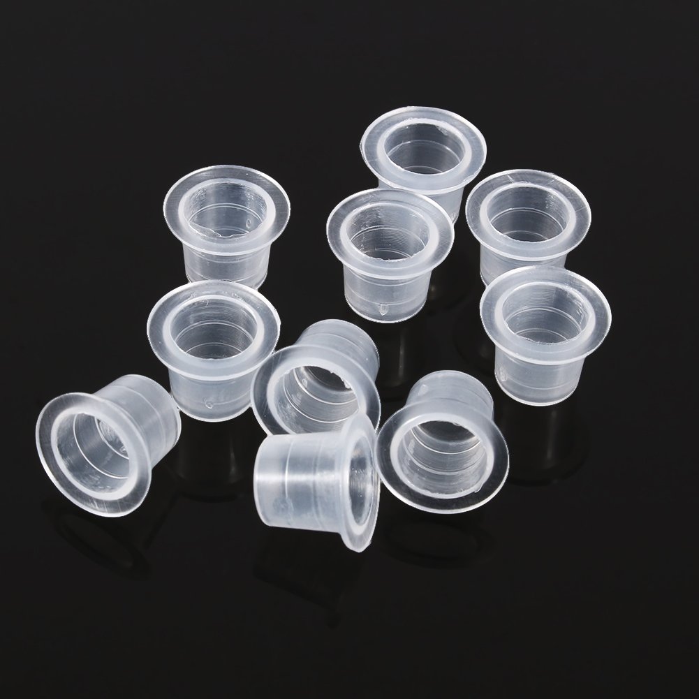 Professional Disposable Tattoo Ink Cups - Clear Plastic Pigment Caps for Tattoo Artists | Perfect for Tattoo Studios, Home Use & Professional Tattooing Sessions