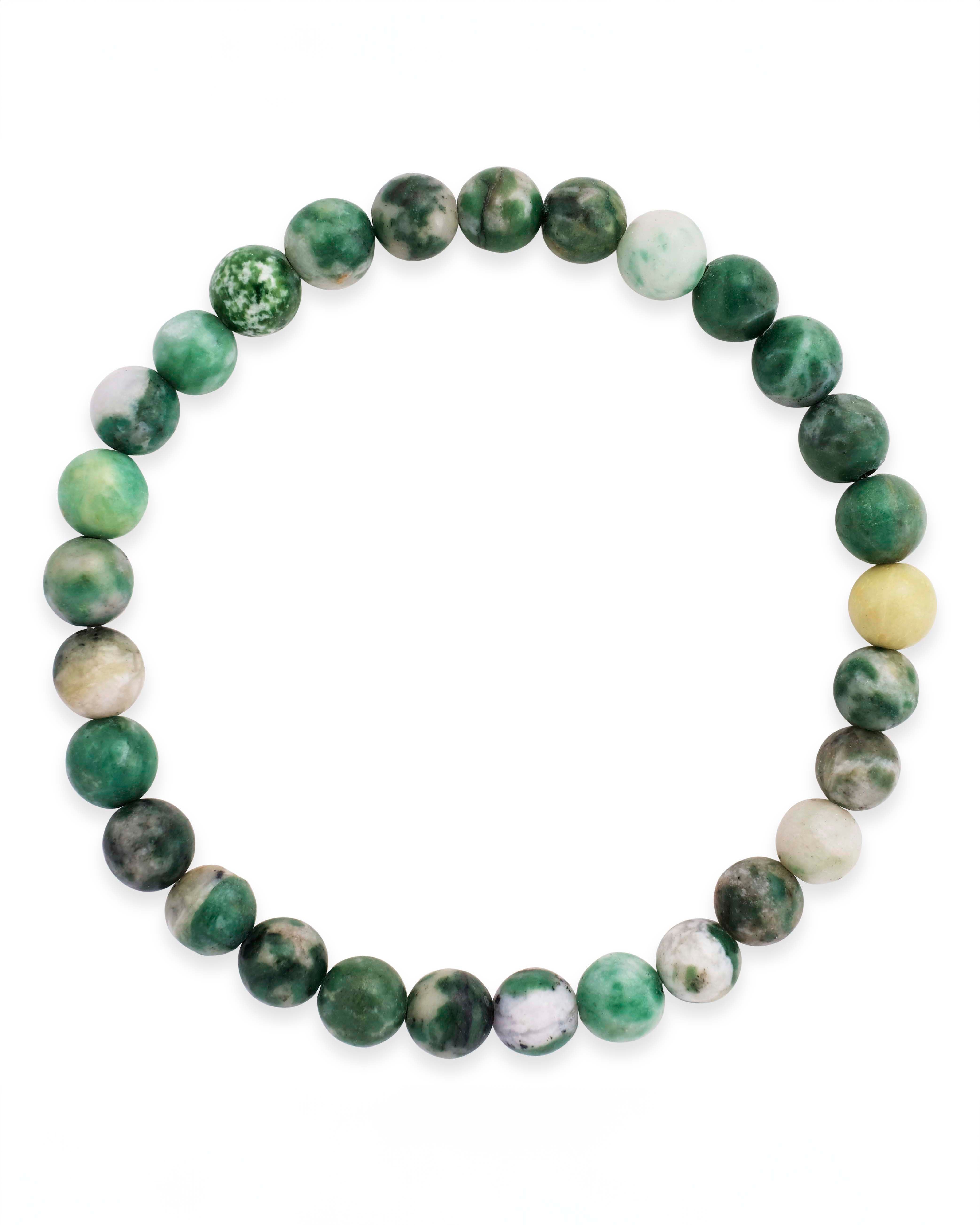Jade Beaded Stretch Bracelet for Women - Adjustable Healing Stone Jewelry for Yoga, Meditation & Everyday Wear