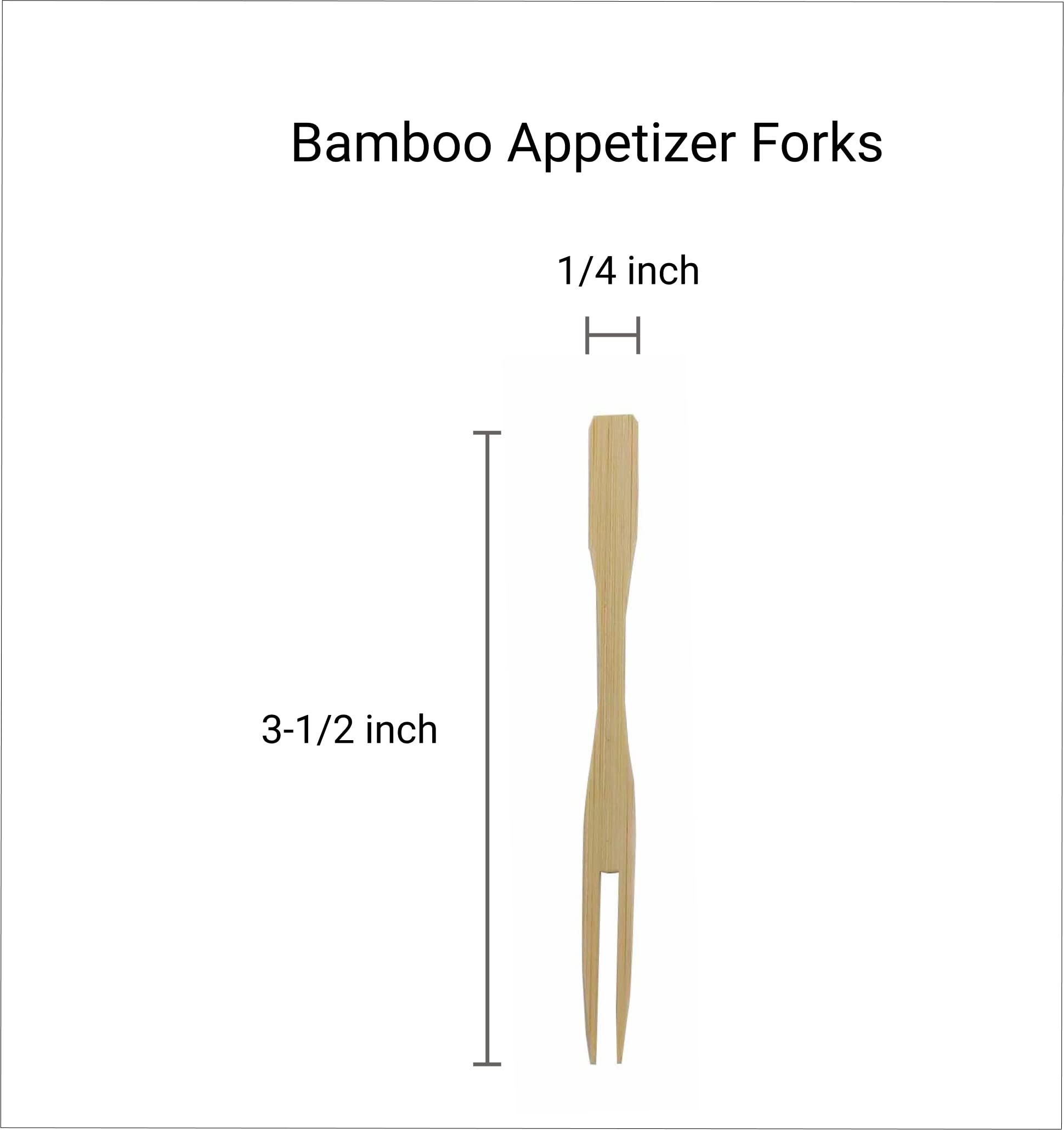 100-Pack Mini Bamboo Cocktail Picks (3.5 Inch) - Reusable Appetizer Skewers for Fruit, Desserts, Cheese & Party Platters | Perfect for Cocktail Parties, Banquets, Buffets & Catering Events