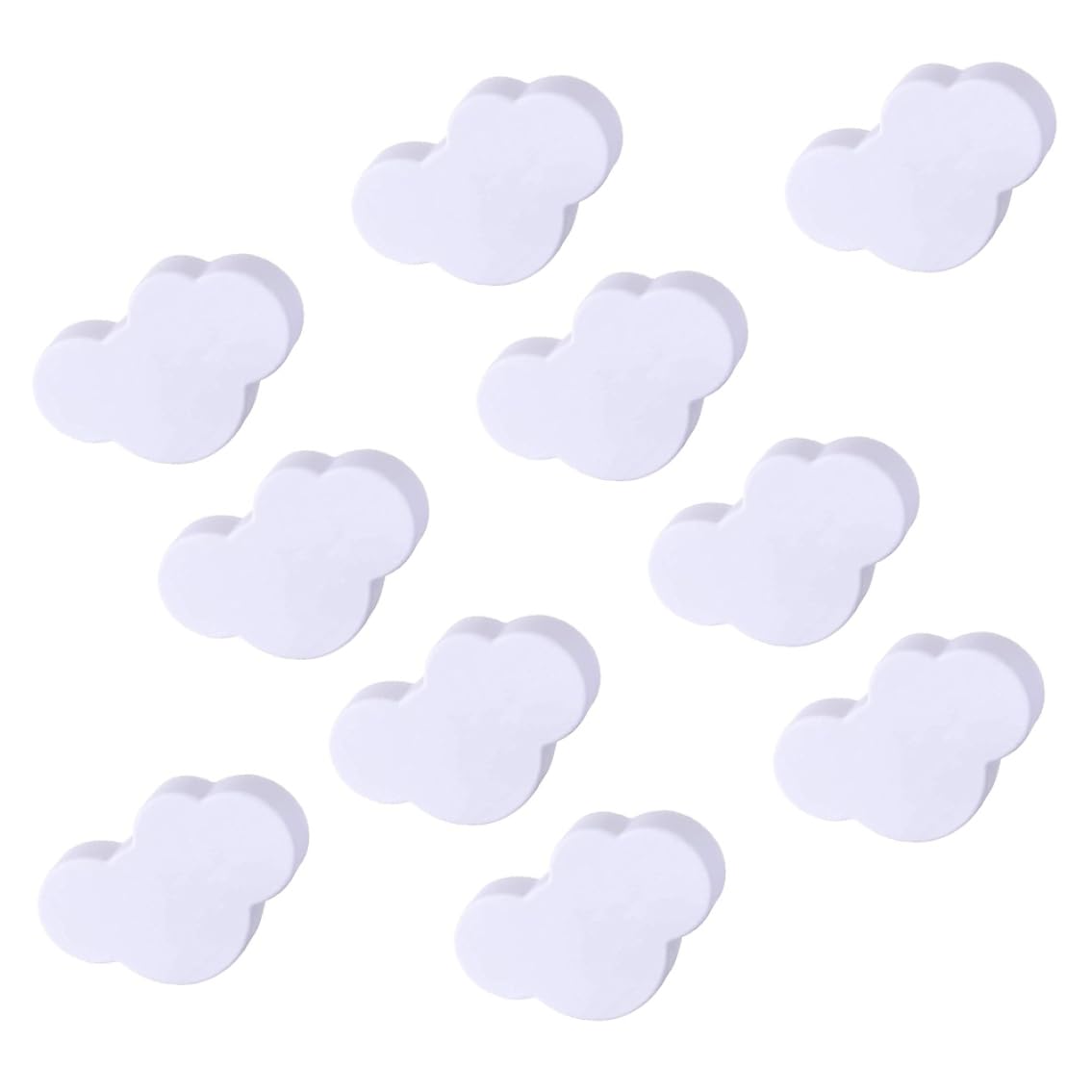 10PCS Kids Cartoon Cloud-Shaped Plastic Drawer Handles with Screws - White Furniture Knobs for Bedroom, Living Room & Kitchen | Durable & Child-Safe Cabinet Pulls for Nursery, Playroom & Kids' Furniture