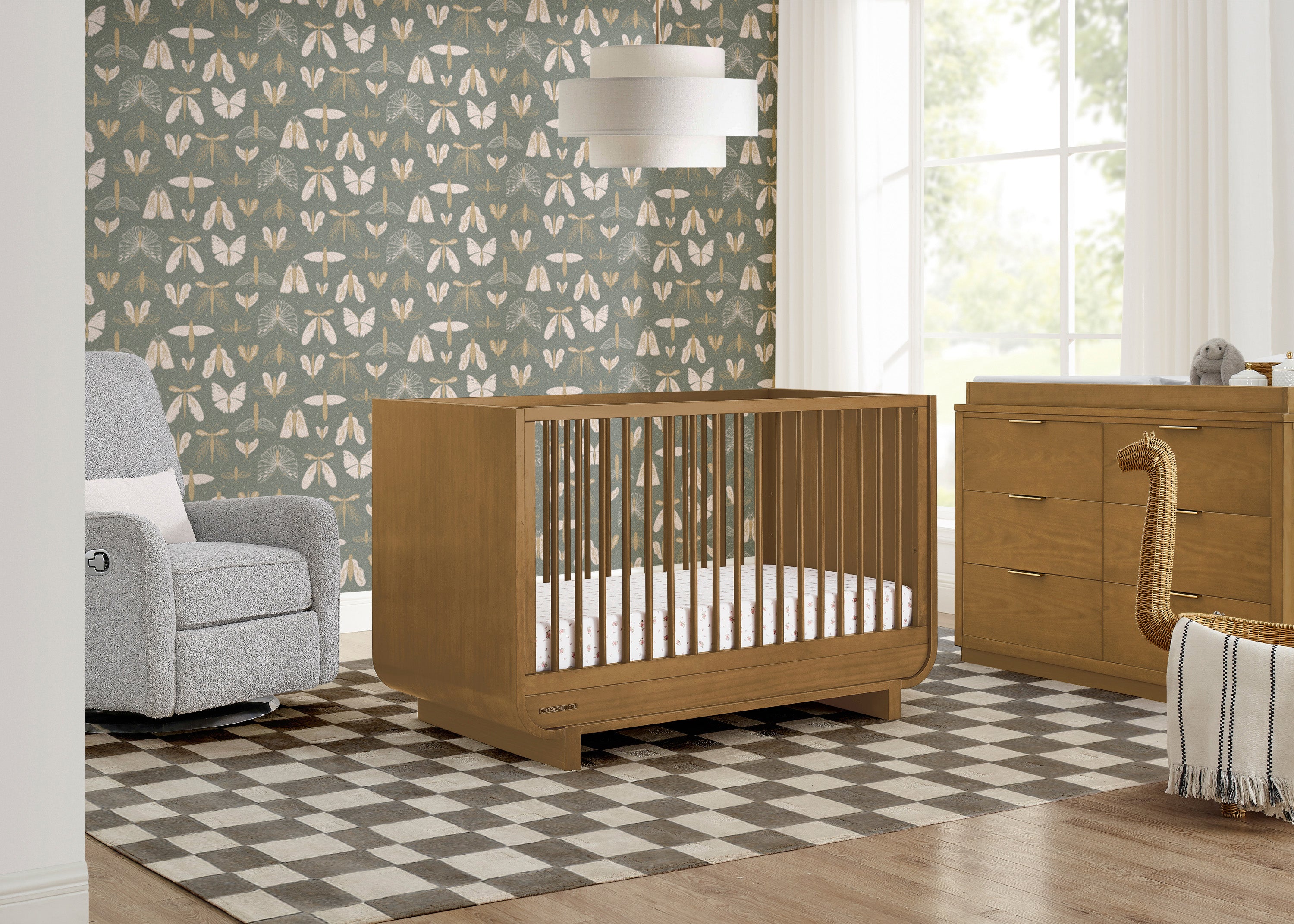 Rhodes 4-in-1 Convertible Baby Crib to Toddler Bed - White Nursery Furniture for Newborns & Growing Kids - Perfect for Modern Nurseries & Daycare Centers