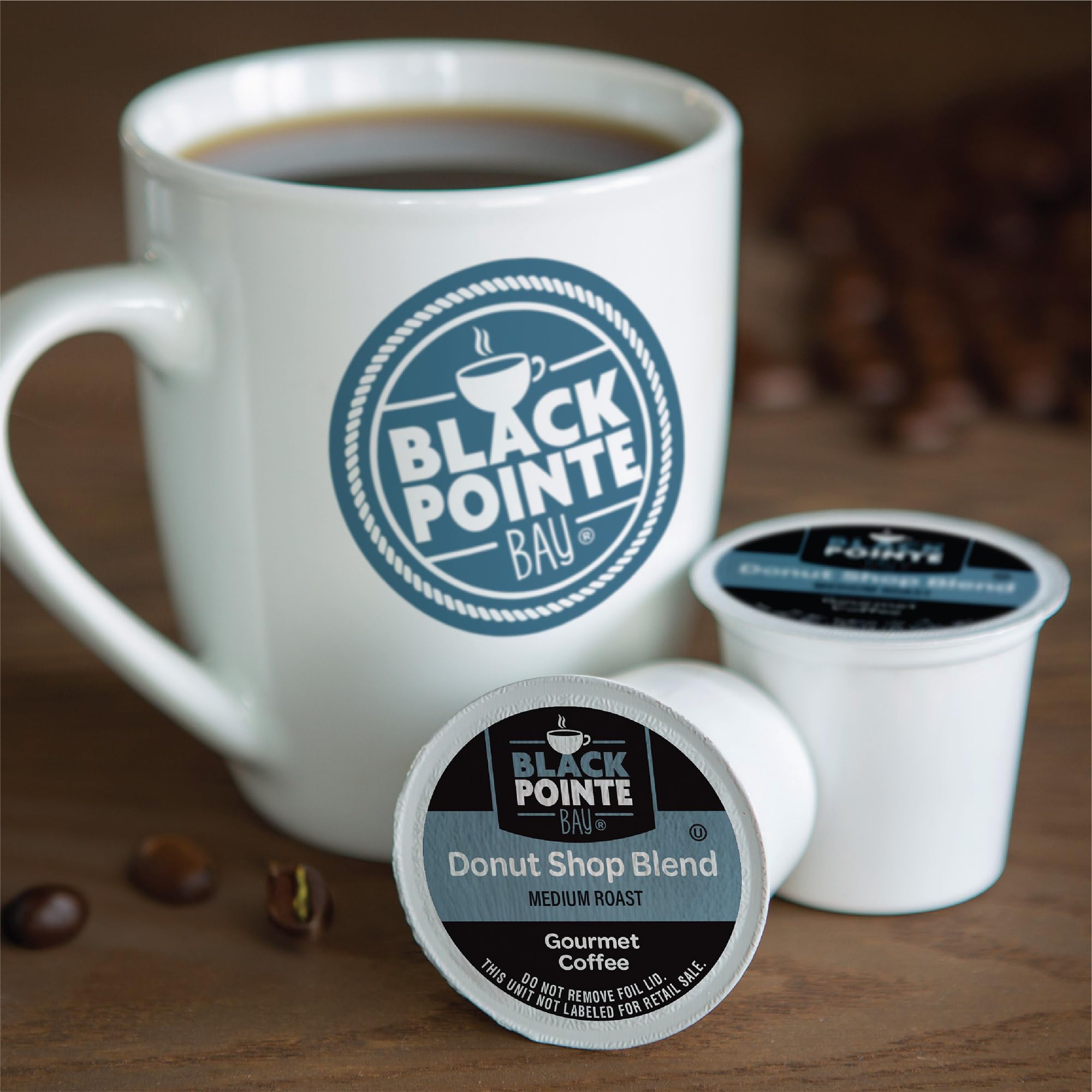 Black Pointe Bay Coffee - Donut Shop Blend Medium Roast (42 Count) | Single Serve K-Cup Pods for Keurig Brewers | Perfect for Breakfast, Office & Home Use