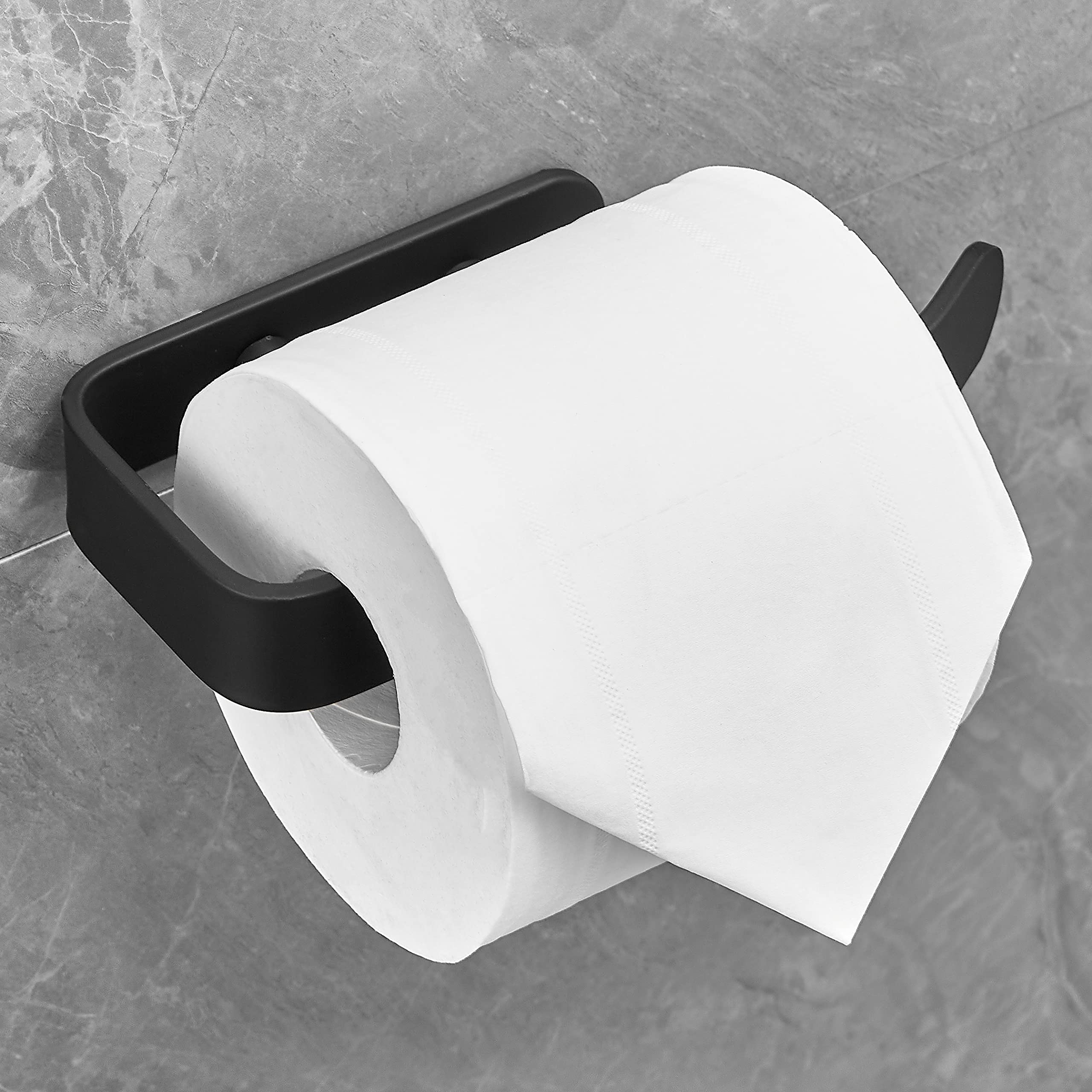 Plantex Space Aluminum Toilet Paper Holder - Modern Bathroom Tissue Roll Dispenser for Home & Office - Durable Black Bath Accessory (Perfect for Bathrooms, Restrooms, RVs & Tiny Homes)