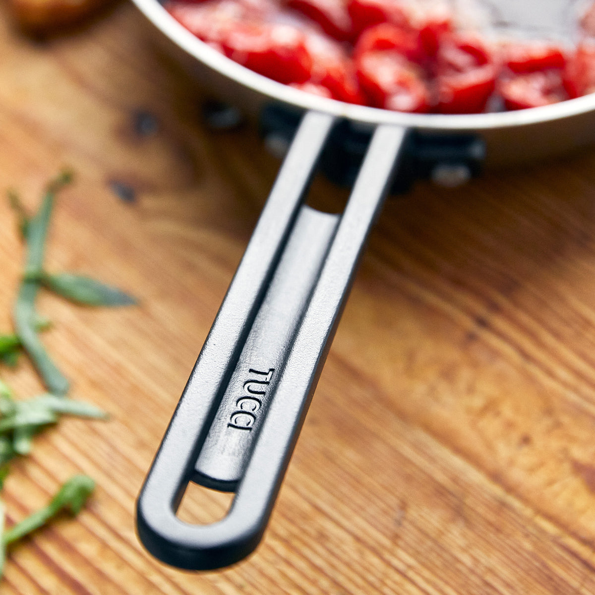 Stanley Tucci™ 4-Piece Nonstick Cookware Set - Stainless Steel & Ceramic Coating, Black Handles | Includes The Tucci Cookbook | Perfect for Home Cooking, Gifts & Kitchen Upgrades