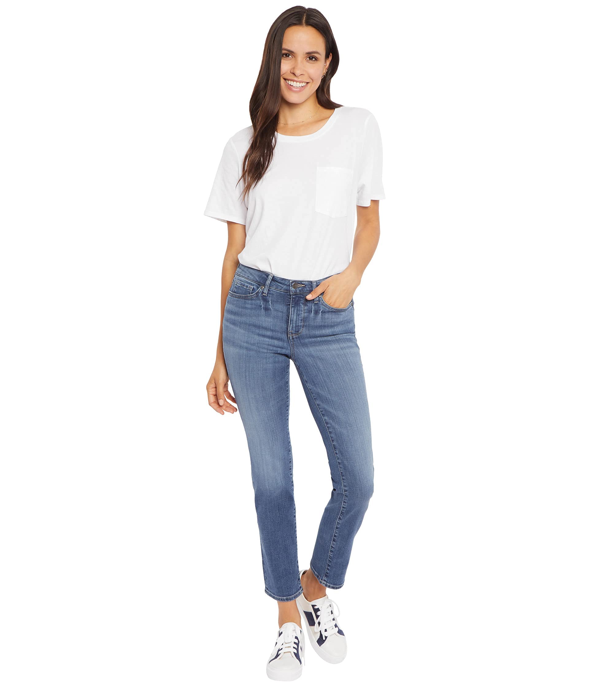 NYDJ Sheri Slim Ankle Jeans for Women - High Waist Stretch Denim Pants in Windham Wash | Comfortable Skinny Fit Jeans for Work, Travel & Casual Outfits