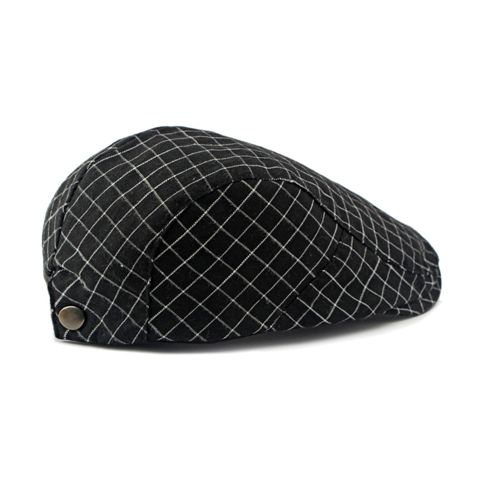 2 Pack Men's Plaid Cotton Flat Cap - Newsboy Ivy Cabbie Golf Gatsby Hat for Casual Wear, Outdoor Activities & Vintage Style