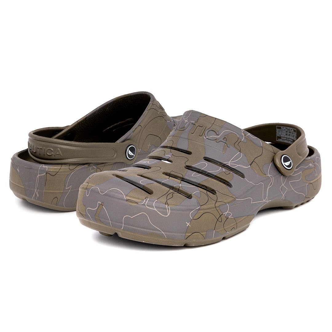 Nautica Men's Athletic Sports Sandals - Adjustable Back Strap Slip-On Clogs for Water Sports & Indoor Comfort | Perfect for Beach, Pool, Yoga & Home Use