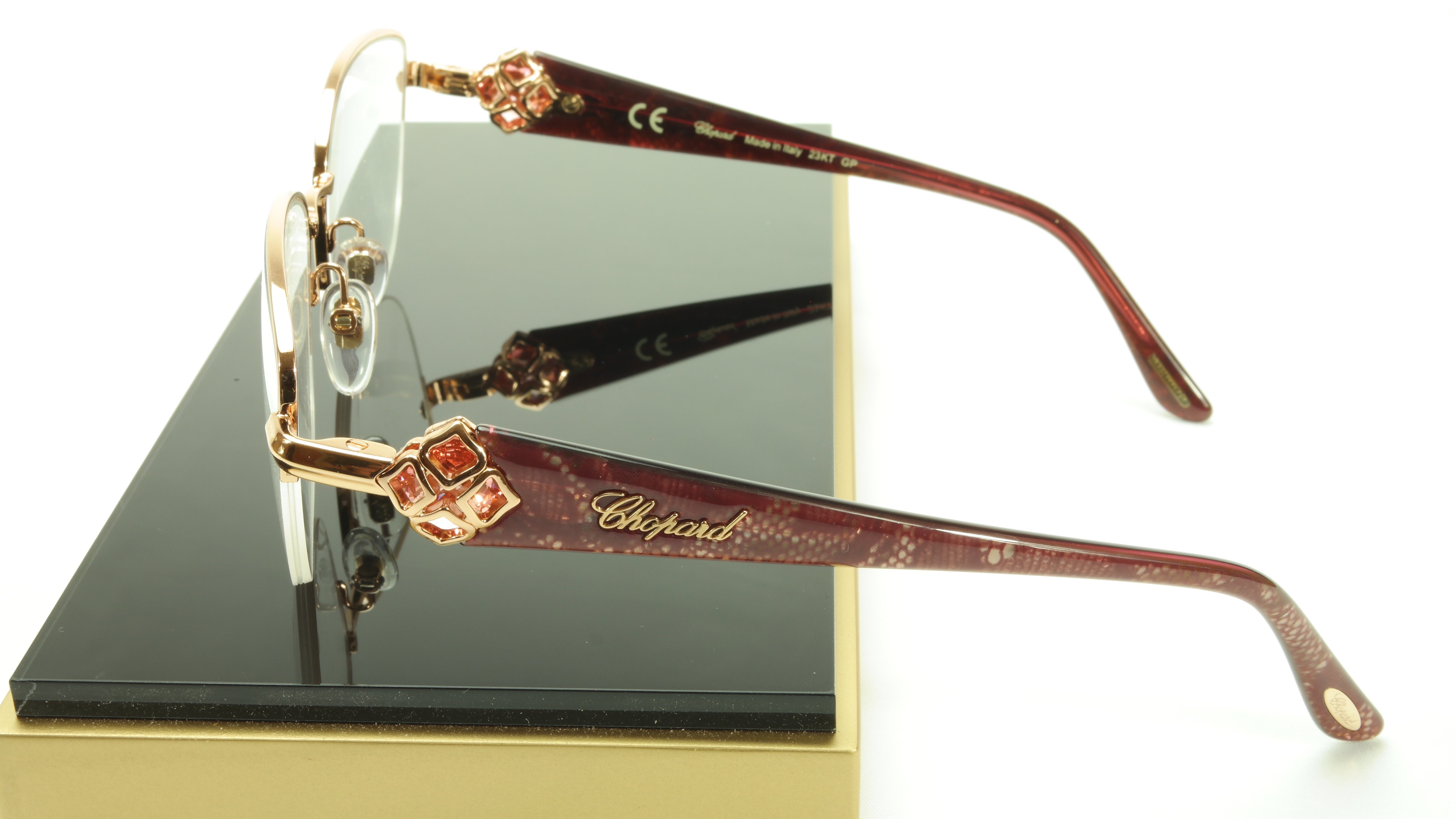 Chopard VCH A93G 08FC Acetate Gold Plated Eyeglasses Frame - Made in Italy - 53 17 140 - Luxury Designer Glasses for Men & Women - Perfect for Business, Formal Events & Everyday Wear