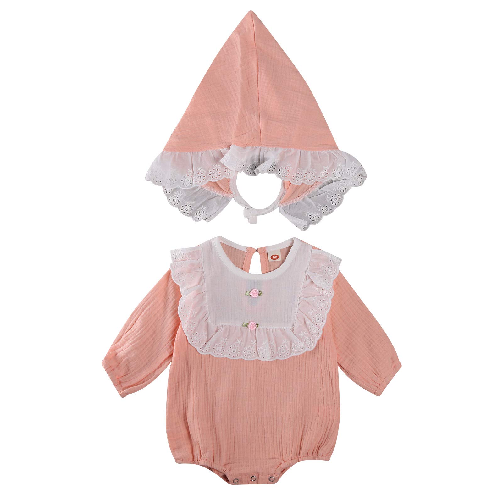 Adorable Newborn Baby Girl Romper - Long Sleeve Lace Jumpsuit & Bodysuit Outfit Set | Perfect for Photoshoots, Parties & Special Occasions