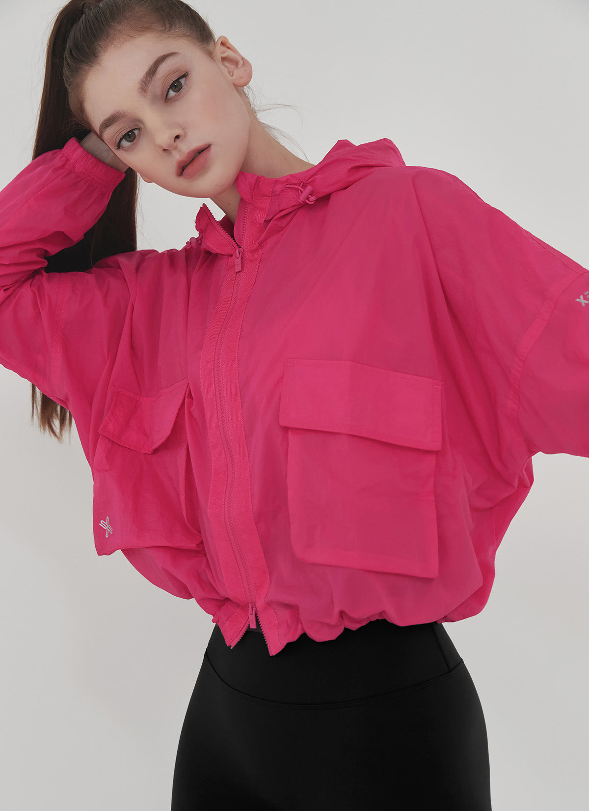 Stylish 2-Way Crop Hood Windbreaker Jacket for Women - Perfect for Running, Hiking & Outdoor Activities