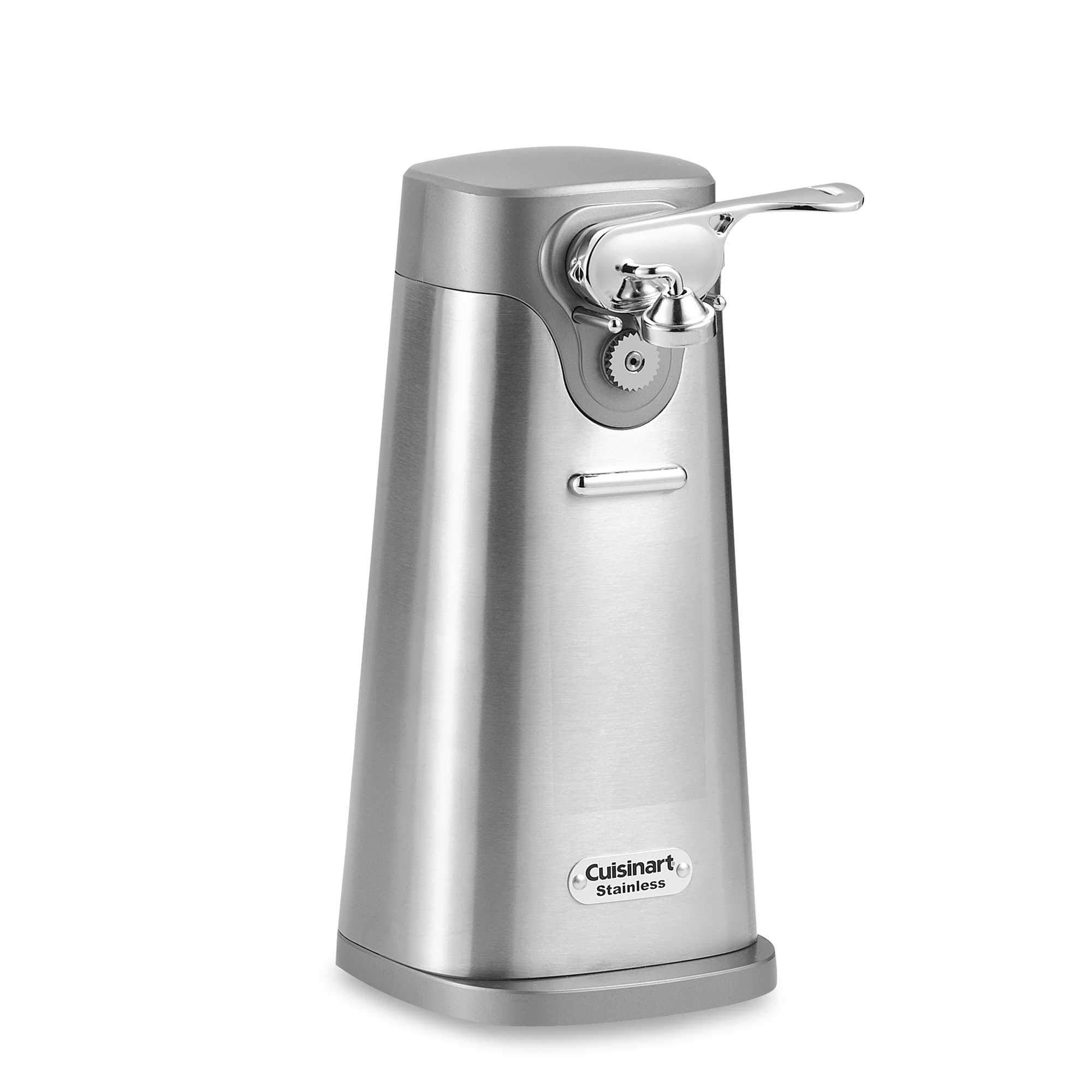 Cuisinart Deluxe Stainless Steel Electric Can Opener - Automatic Hands-Free Operation, Smooth Edge Cutting - Perfect for Kitchen, Camping & Emergency Preparedness