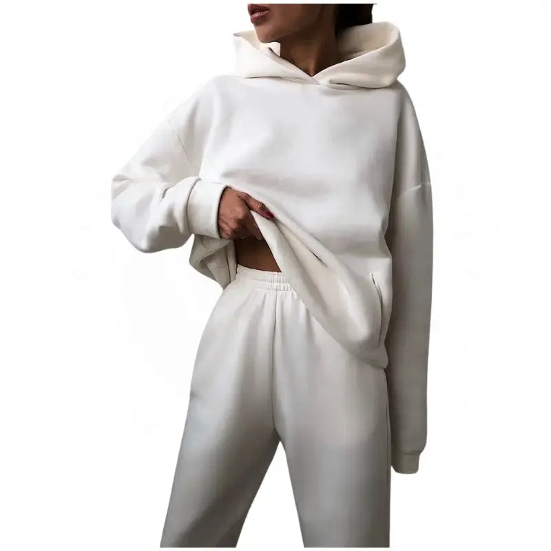 Women's Fleece Tracksuit Set - Soft Comfortable Jogging Outfit for Running, Gym & Lounge Wear | Winter Warm Activewear Top & Bottom