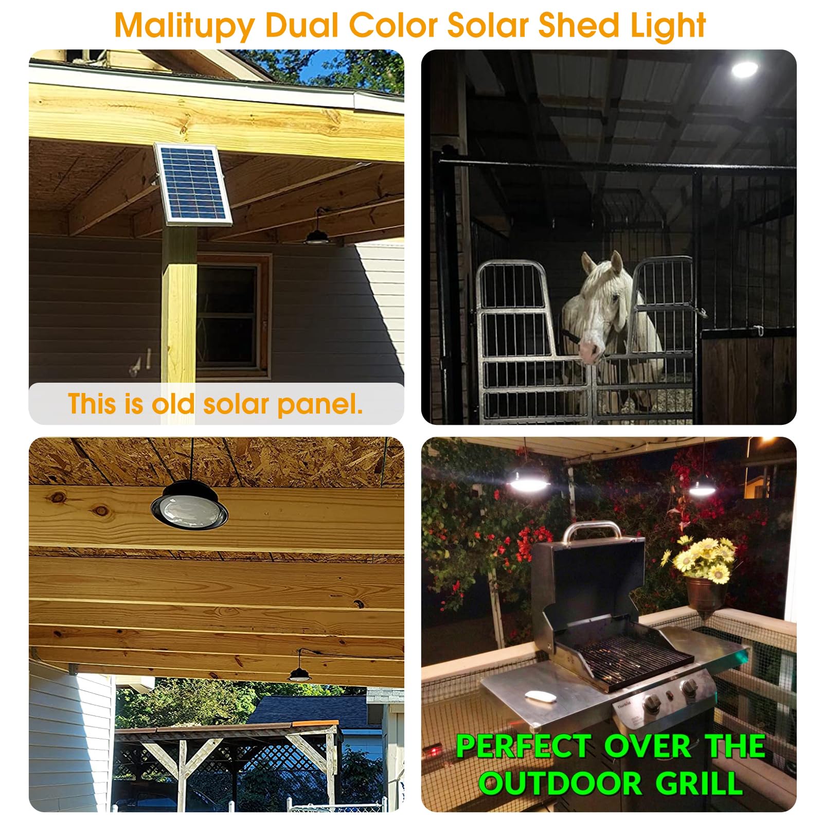 Solar Pendant Lights 2 Pack - Dimmable 120 LED Indoor/Outdoor Waterproof Lighting with Remote (Cool/Warm White) - Perfect for Patio, Porch, Barn, Chicken Coop & Garden Decor