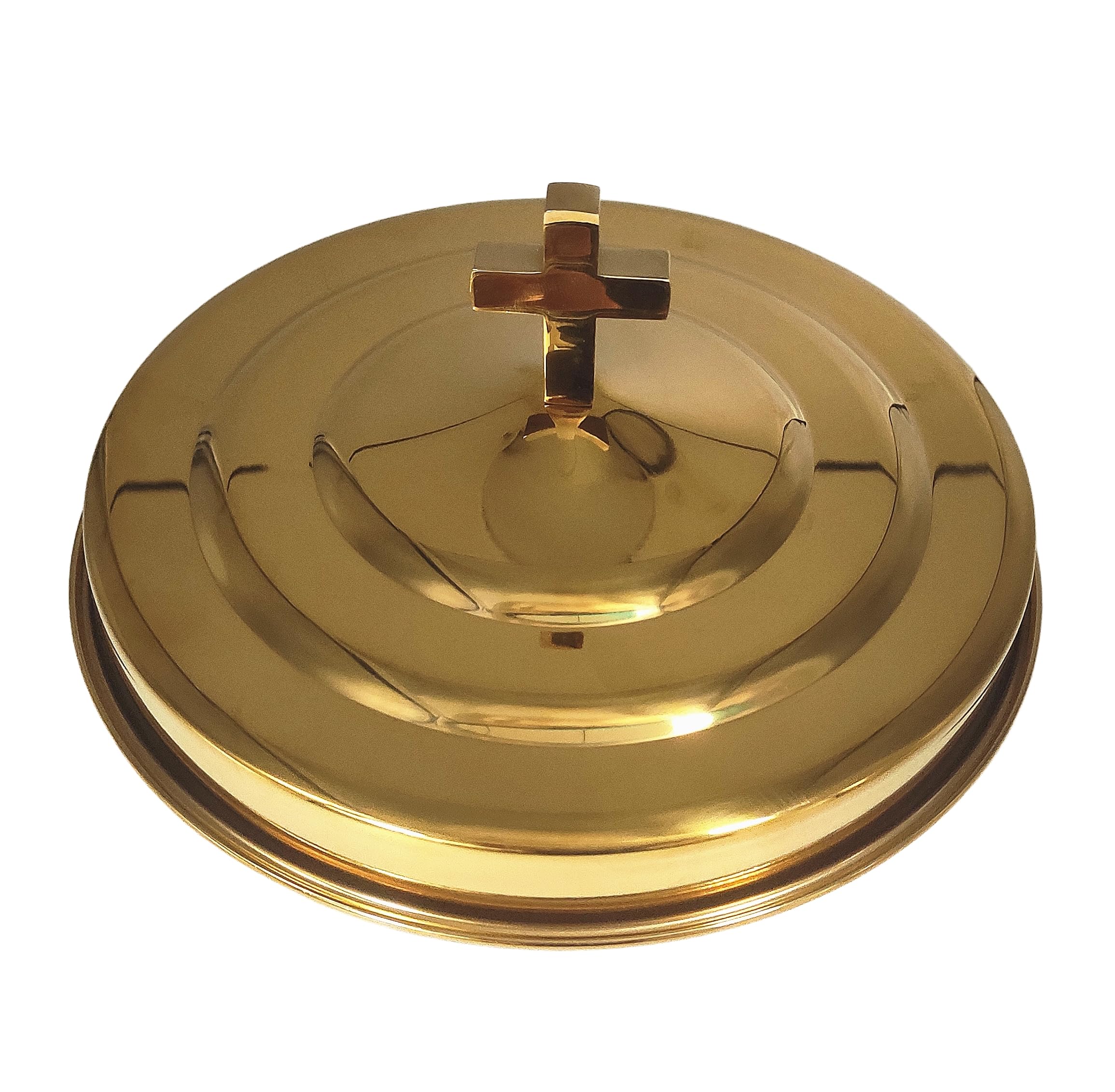 Stainless Steel Communion Bread Plates with Lid - Polished Gold Communion Tray with Cover - Church Supplies for Holy Communion - Perfect for Church Services, Weddings & Religious Ceremonies