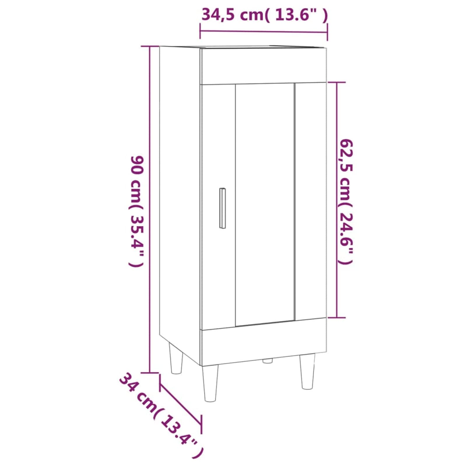 Tidyard White Wood Sideboard Storage Cabinet - Multi-Functional for Bathroom, Kitchen, Entryway & Office - Space Saving Organizer for Home Decor & Storage Solutions