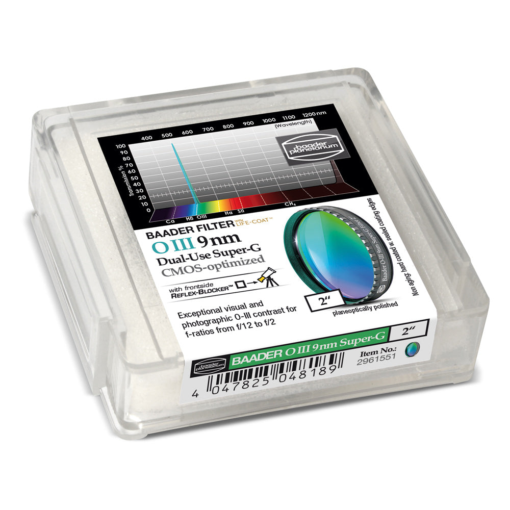 BAADER O III 9nm Super G Filter - Premium Astronomical Light Pollution Filter for Deep Sky Observation (Ideal for Nebulae, Galaxies & Star Clusters Viewing)