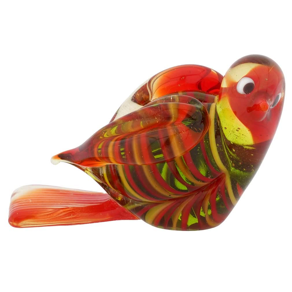 Authentic Murano Glass Dove Bird Figurine - Handcrafted Red Venetian Art for Home Decor & Gift