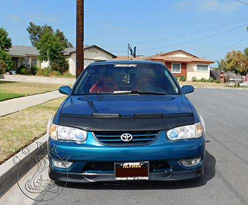 1998-2002 Toyota Corolla Car Hood Bra Mask Cover - Black Protective Bonnet Protector for Road Debris & UV Protection - Perfect for Daily Commute & Long Road Trips