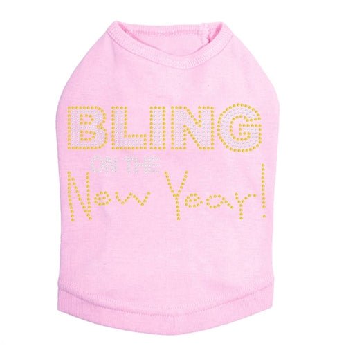 Stylish New Year Dog Tank Top with Bling - Multiple Colors for Festive Pet Outfits & Holiday Celebrations