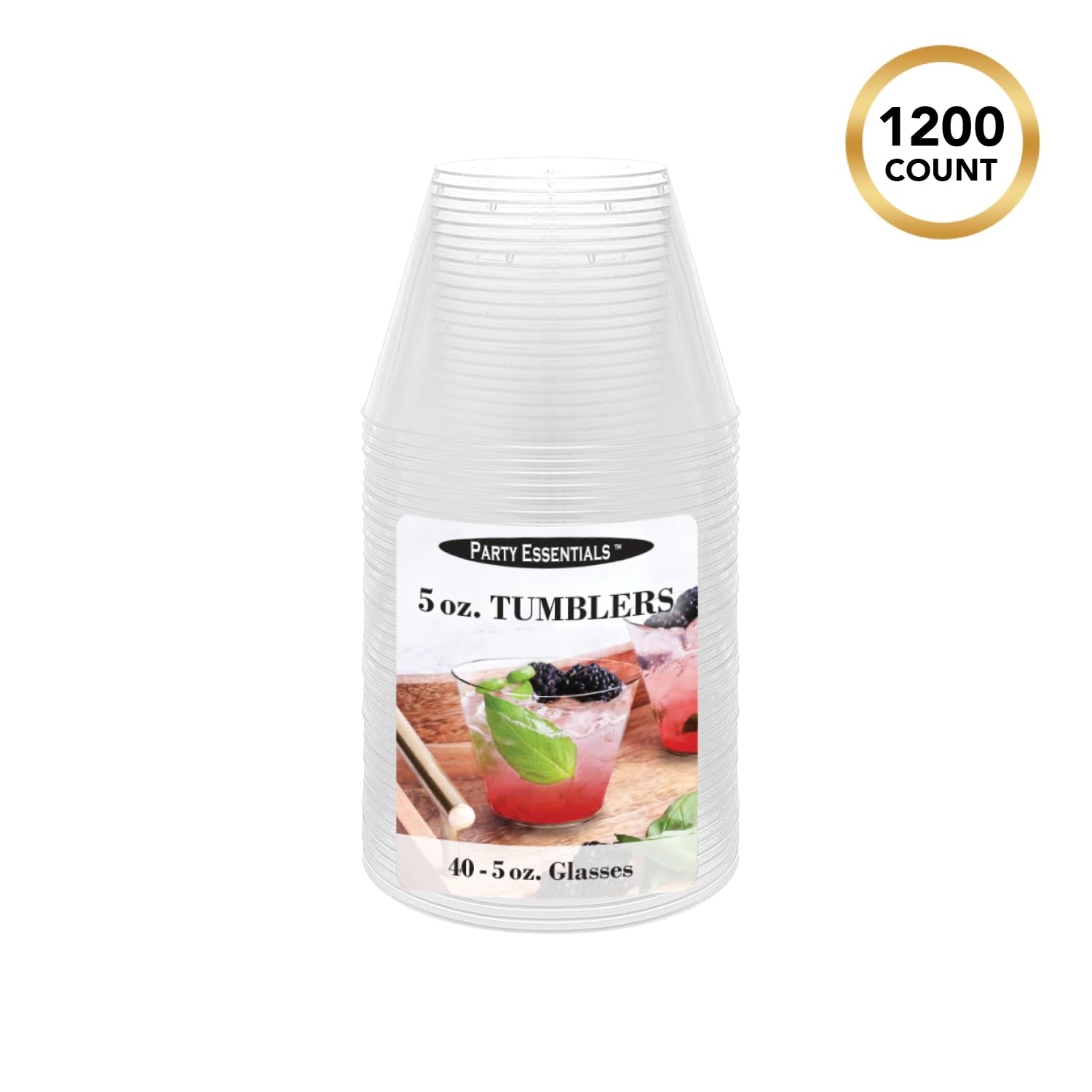 N540 Clear Hard Plastic Tumblers - 5 oz Party Cups, Case of 1000 - Perfect for Weddings, Events & Catering
