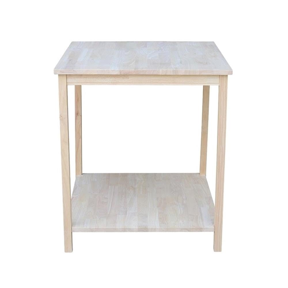 Pemberly Row Solid Hardwood Table - Natural Finish for Office & Home Desks