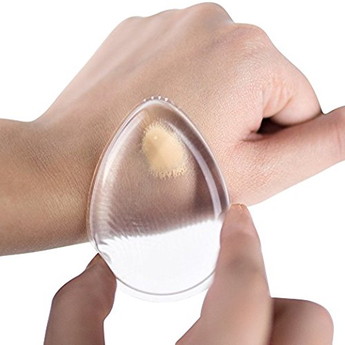 Jenna Silicone Makeup Sponge - Transparent Drop Design, White Color | Perfect for Liquid Foundation, Cream Blush & Seamless Makeup Application