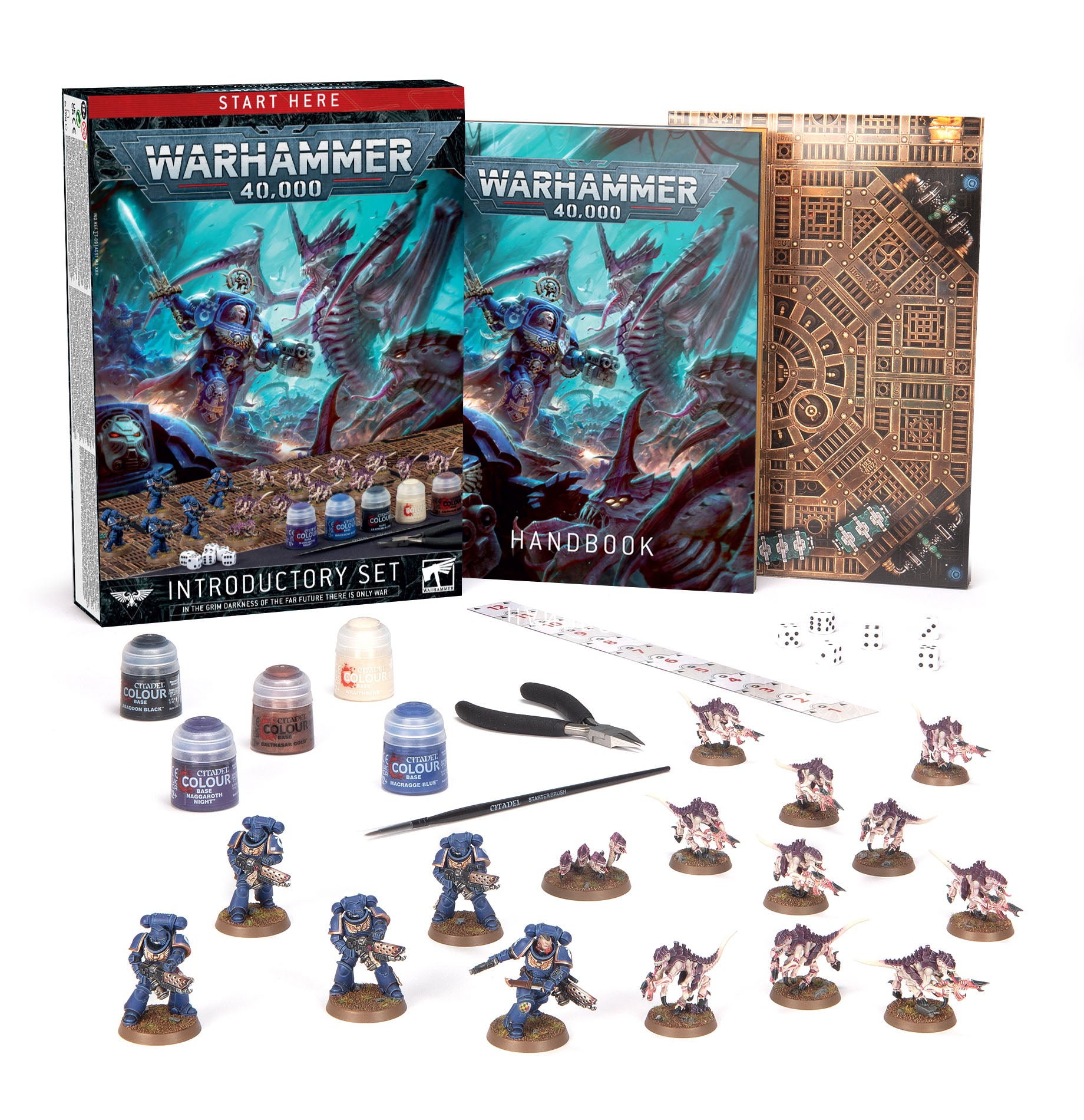 Warhammer 40K 10th Edition Starter Set - Complete Miniature Wargaming Kit with Space Marines & Tyranids | Perfect for Beginners, Tabletop Battles & Warhammer 40,000 Collection