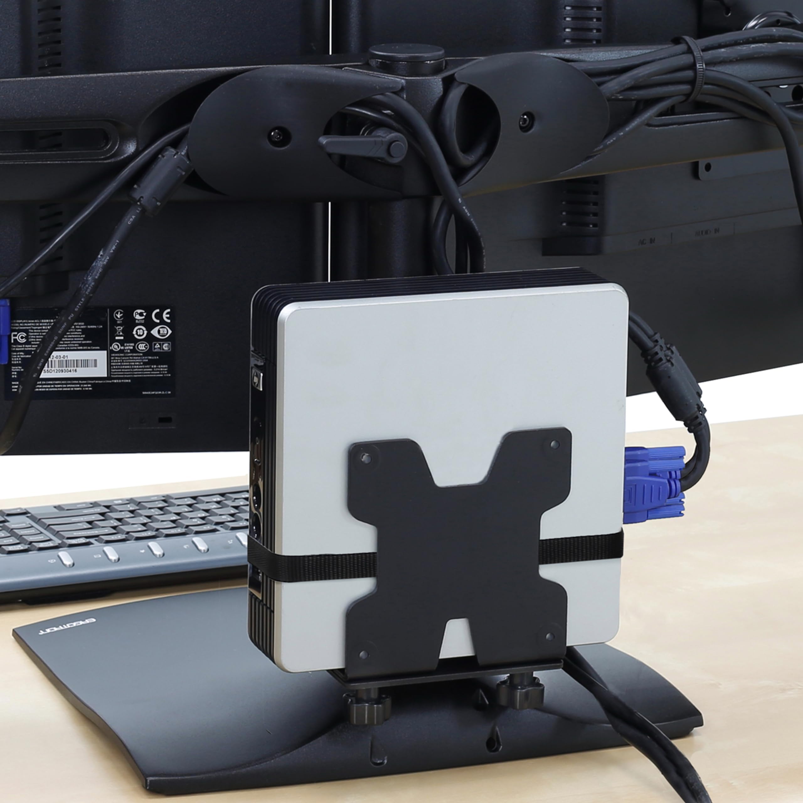 Ergotron DS100 Dual Monitor Stand - Adjustable VESA Mount for 2 Screens up to 24 Inches (0-31 lbs Each) - Horizontal Desk Mount for Home Office & Gaming Setup