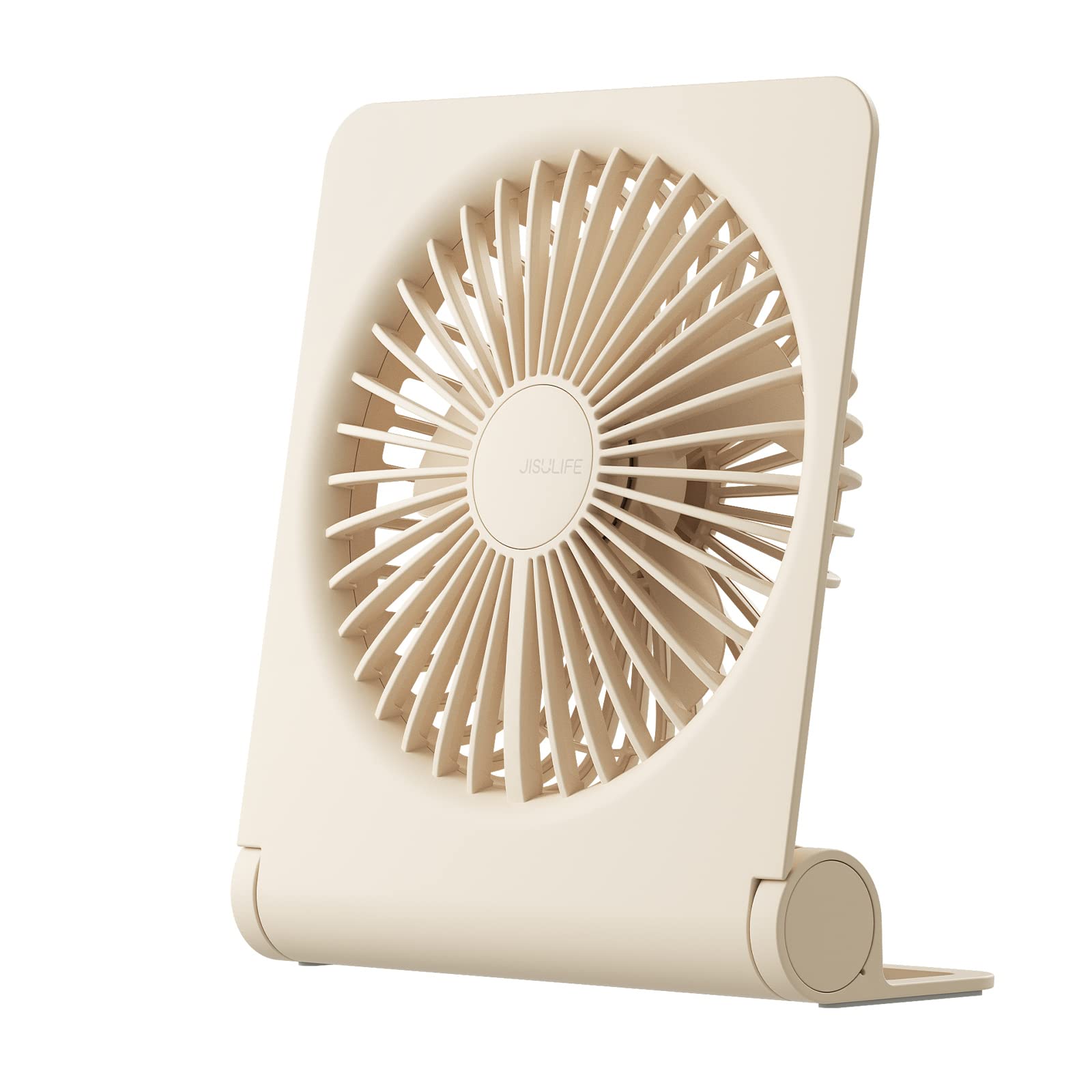 JISULIFE Portable USB Rechargeable Mini Desk Fan - 2000mAh Battery, 4 Speed Modes, 160° Adjustable Tilt, Ultra Quiet & Powerful Cooling for Office, Home, Camping, Travel | Personal Cooling Fan for Workstation, Bedroom & Outdoor Activities