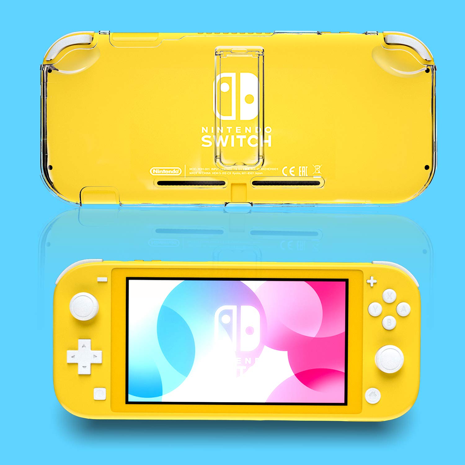 Premium Clear Hard Protective Case for Nintendo Switch Lite with Built-in Kickstand | Shockproof Cover for Gaming | Perfect for Travel, Home & On-the-Go Play