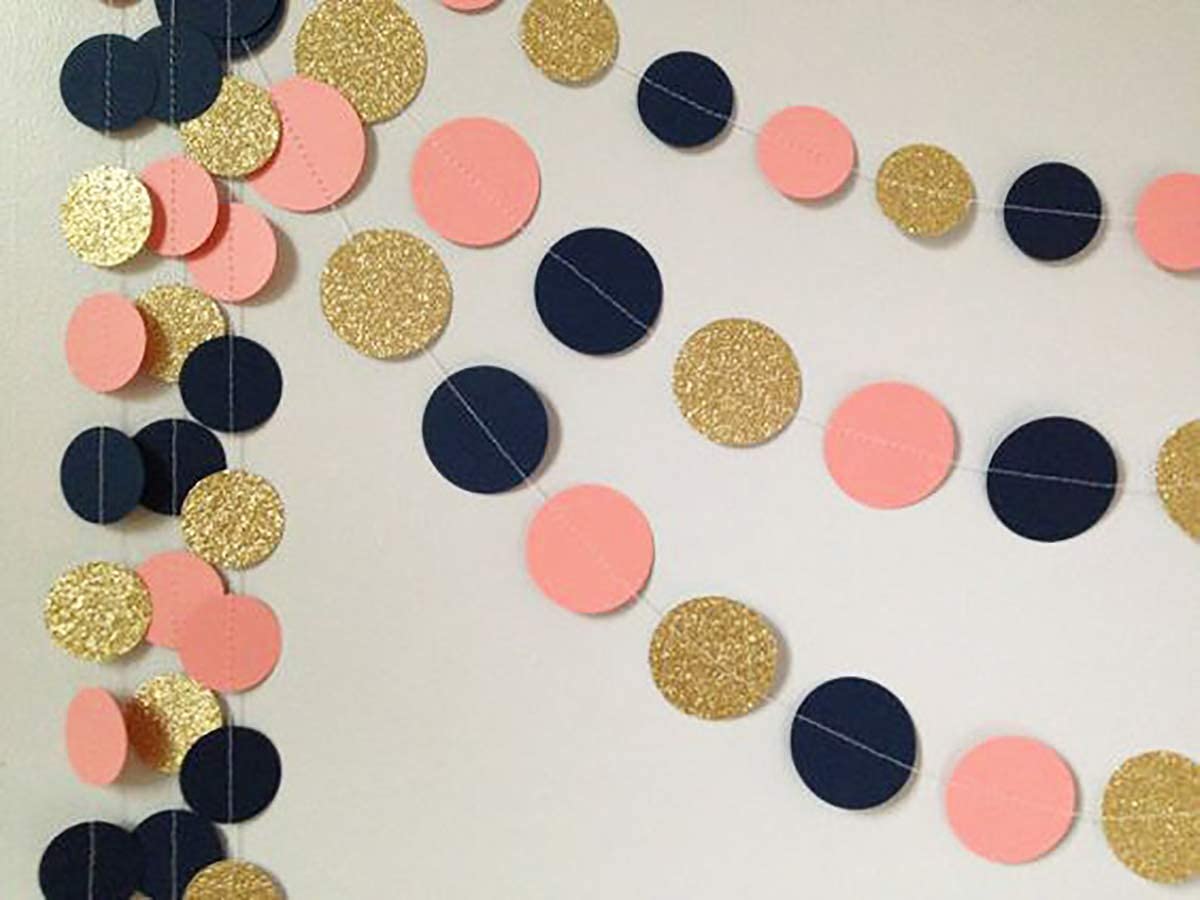 Navy Peach Birthday Party Decorations - Bridal Shower, Wedding & Bachelorette Party Supplies - Elegant Navy and Peach Theme for Baby Showers, Anniversary Celebrations & Special Events