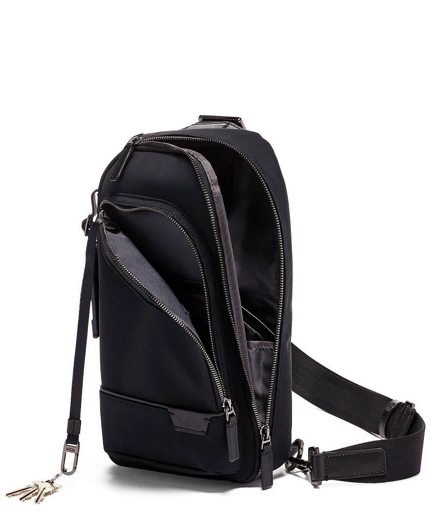 Tumi Harrison Gregory Sling Bag for Men - Premium Leather Crossbody Messenger Bag - Perfect for Travel, Work & Everyday Use